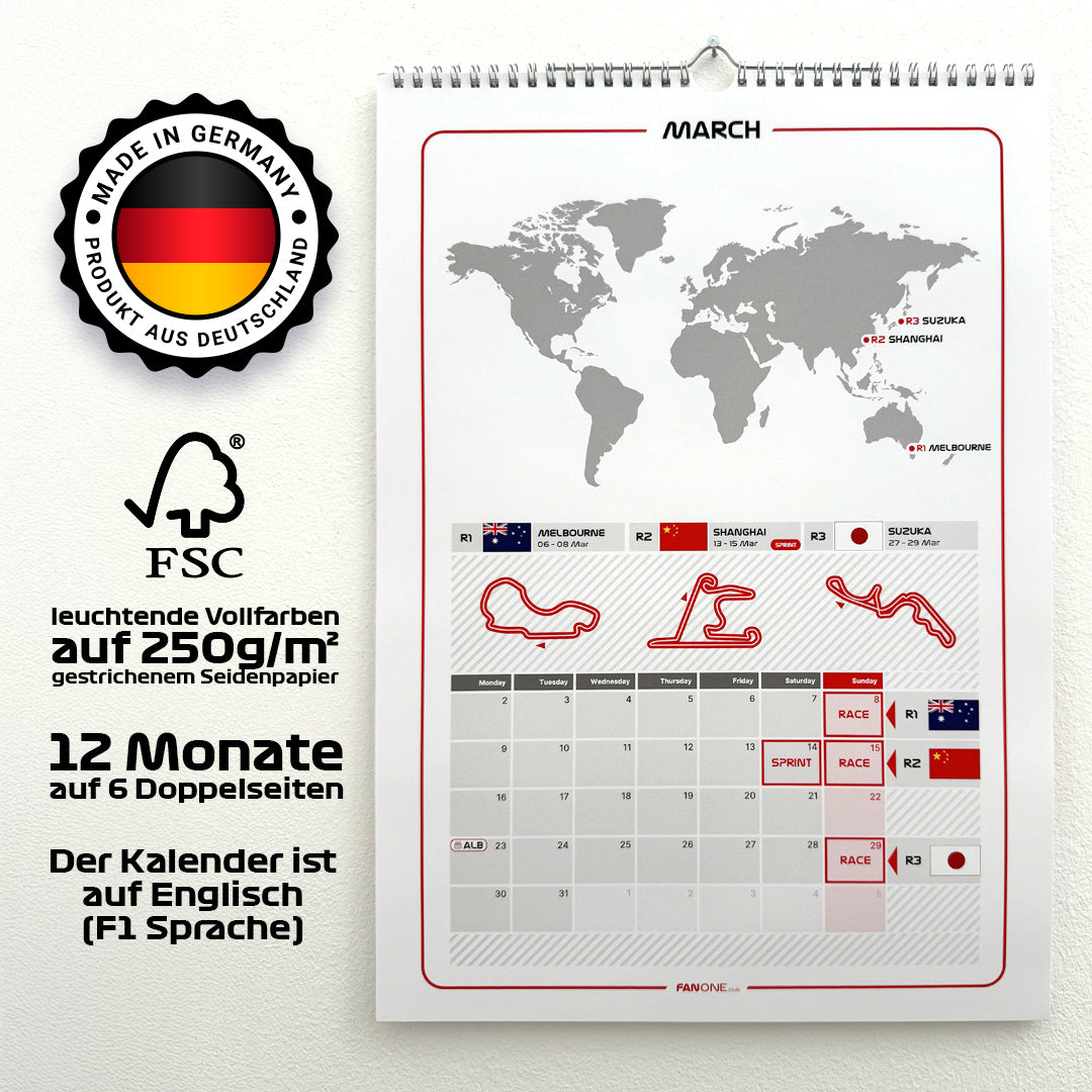 RACE CALENDAR 2026 (DIN A3)