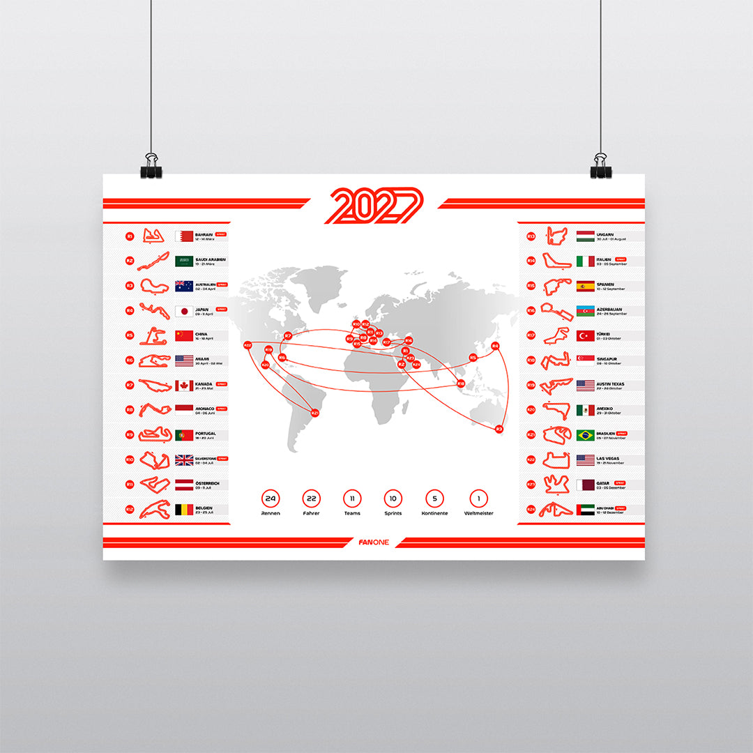 Race Calendar 2027 Poster – Light Edition