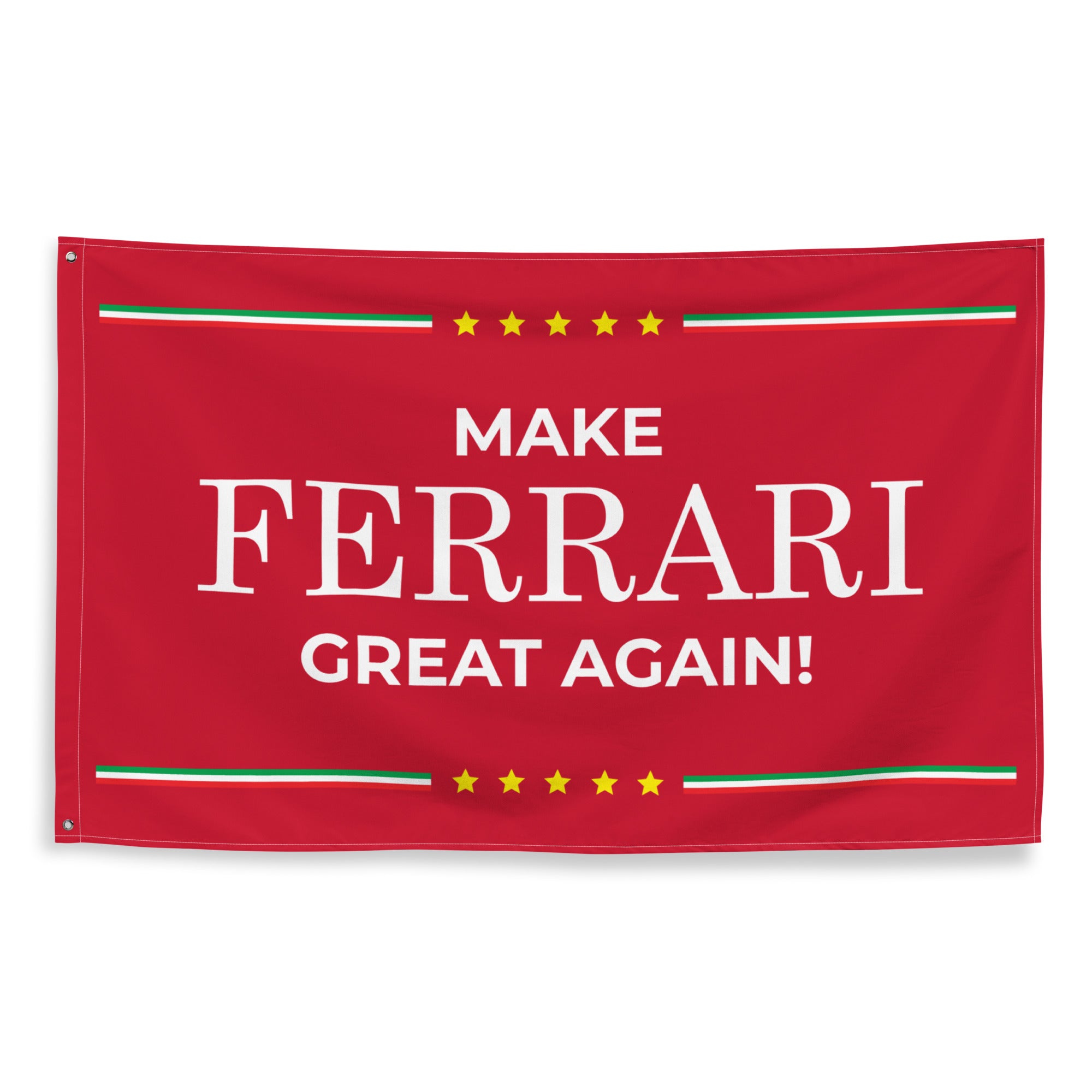 Make Ferrari Great Again Flagge – MFGA-Schriftzug in Ferrari-Rot