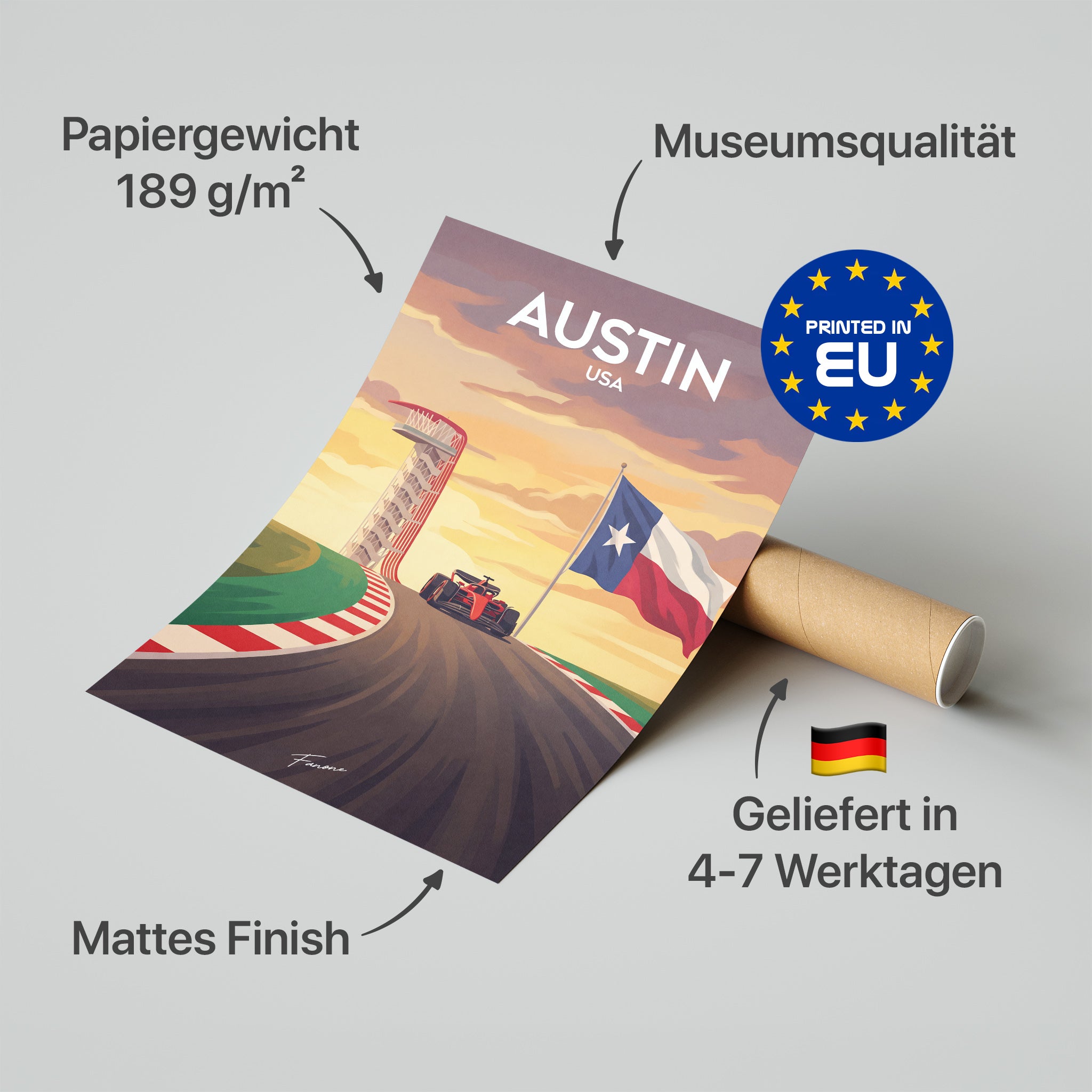 Austin Vintage Poster in Premium-Verpackung