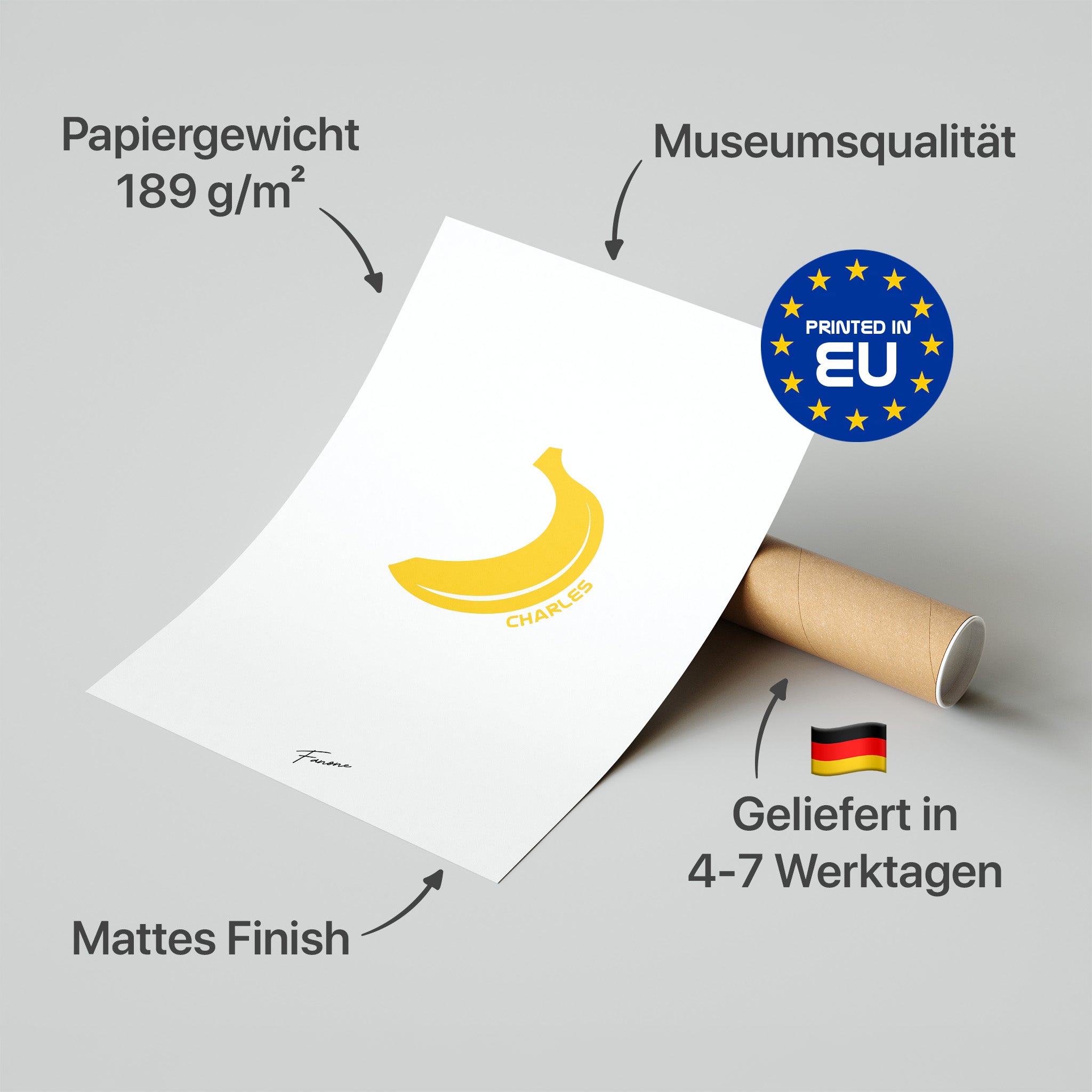 Charles Banana Poster in Premium-Verpackung