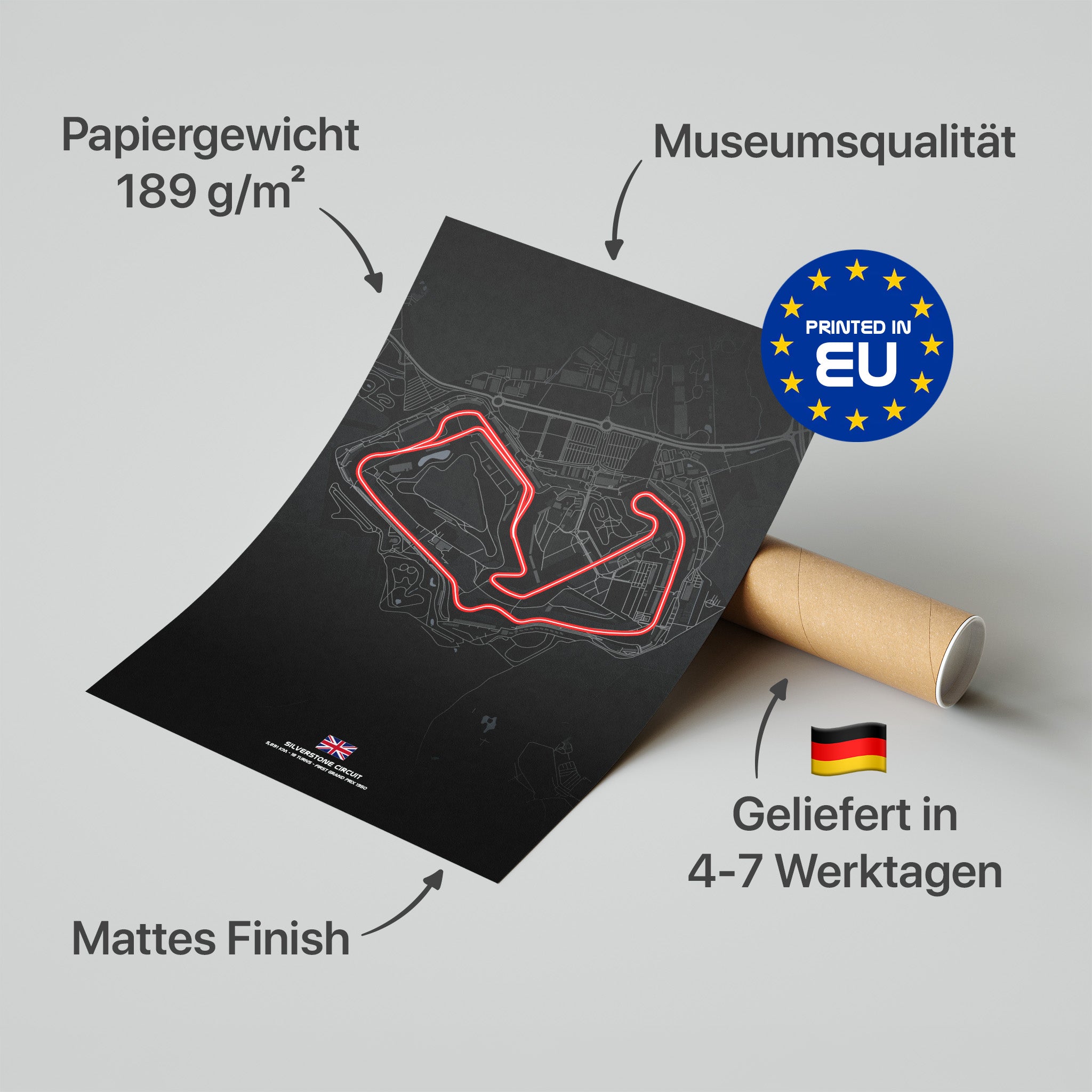 Silverstone Dark Edition Poster in Premium-Verpackung