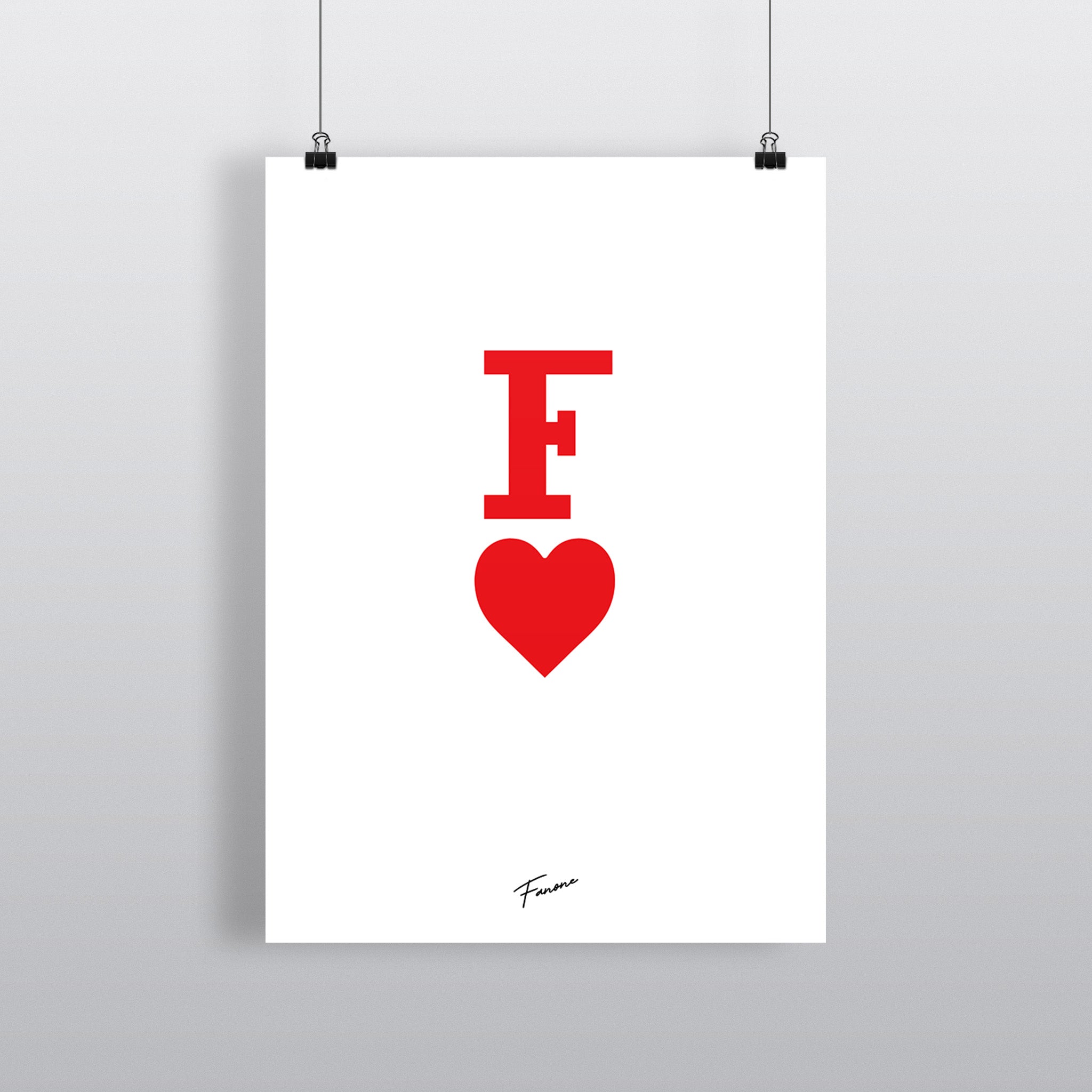 Forza Love Poster – Tifosi-Liebeserklärung mit Ferrari-F und Herz