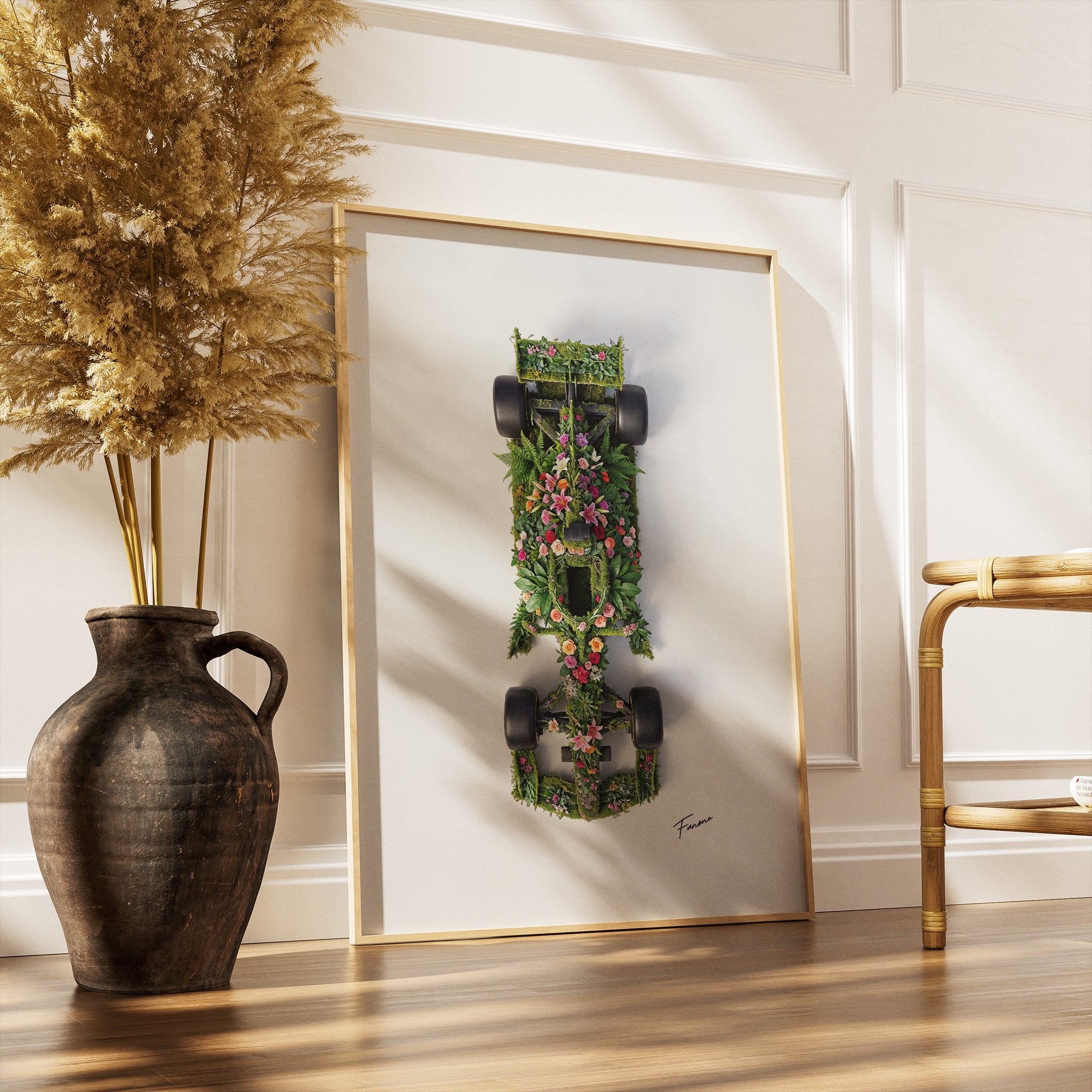 Floral Top View Poster Wand-Setup Seitenansicht