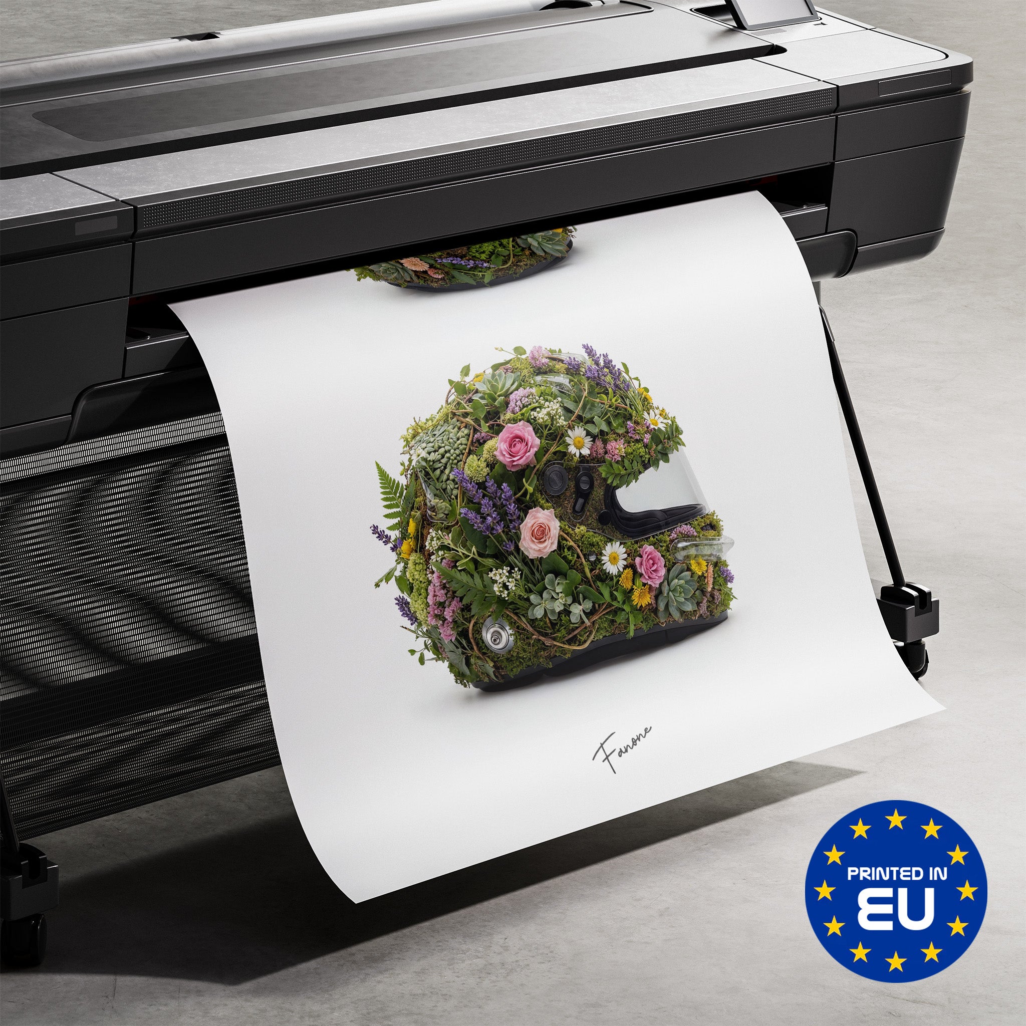 Premium-Druck Detailansicht – Floral Helmet Poster