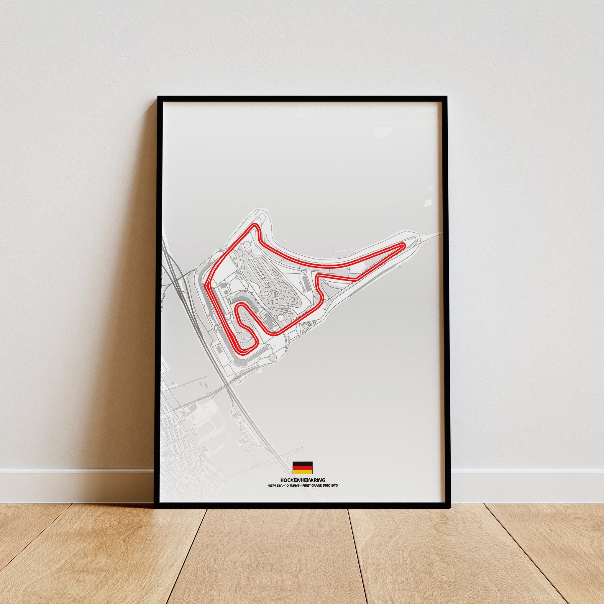 Hockenheimring Light Edition Poster gerahmt an Wand