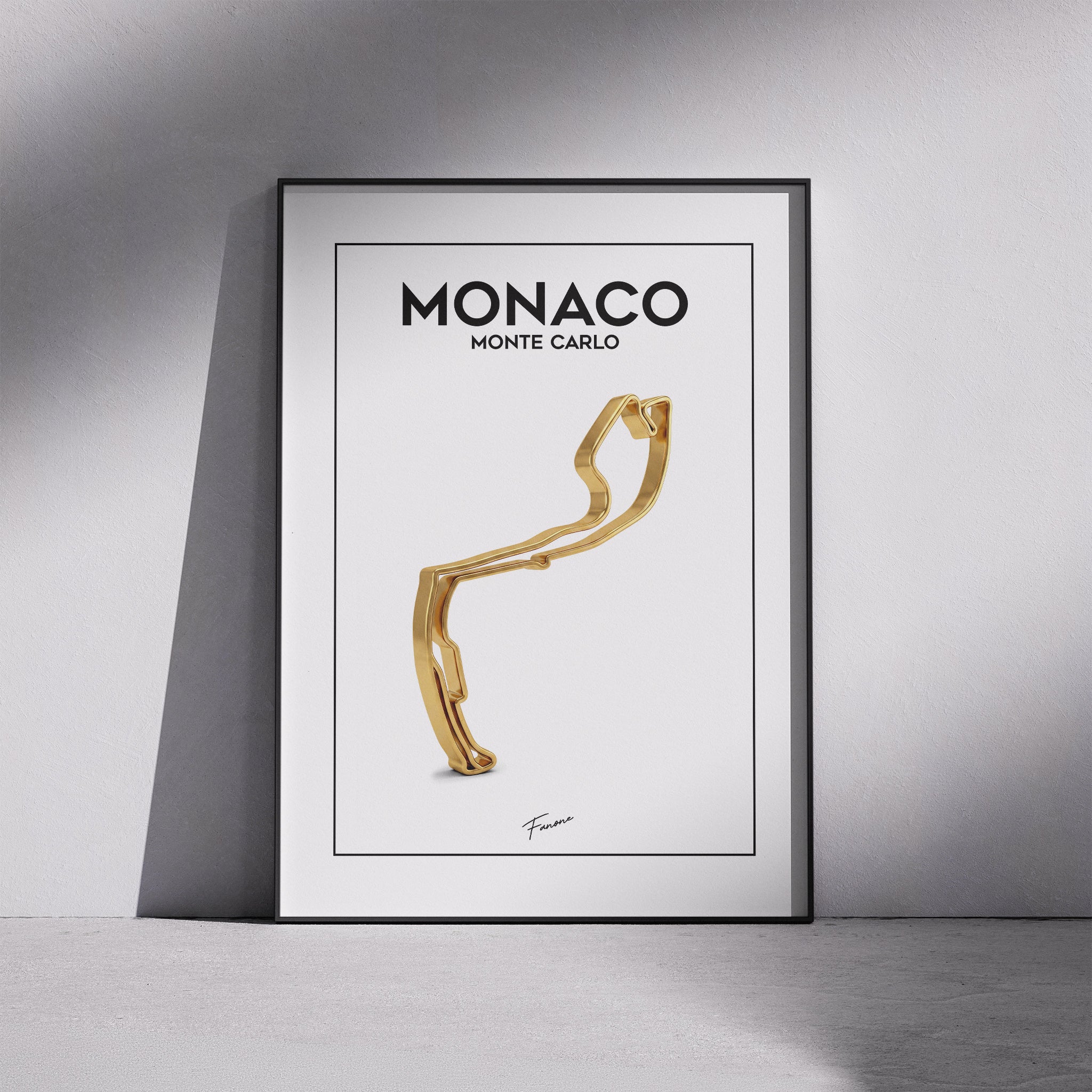 Monaco Gold Edition Poster gerahmt an Wand