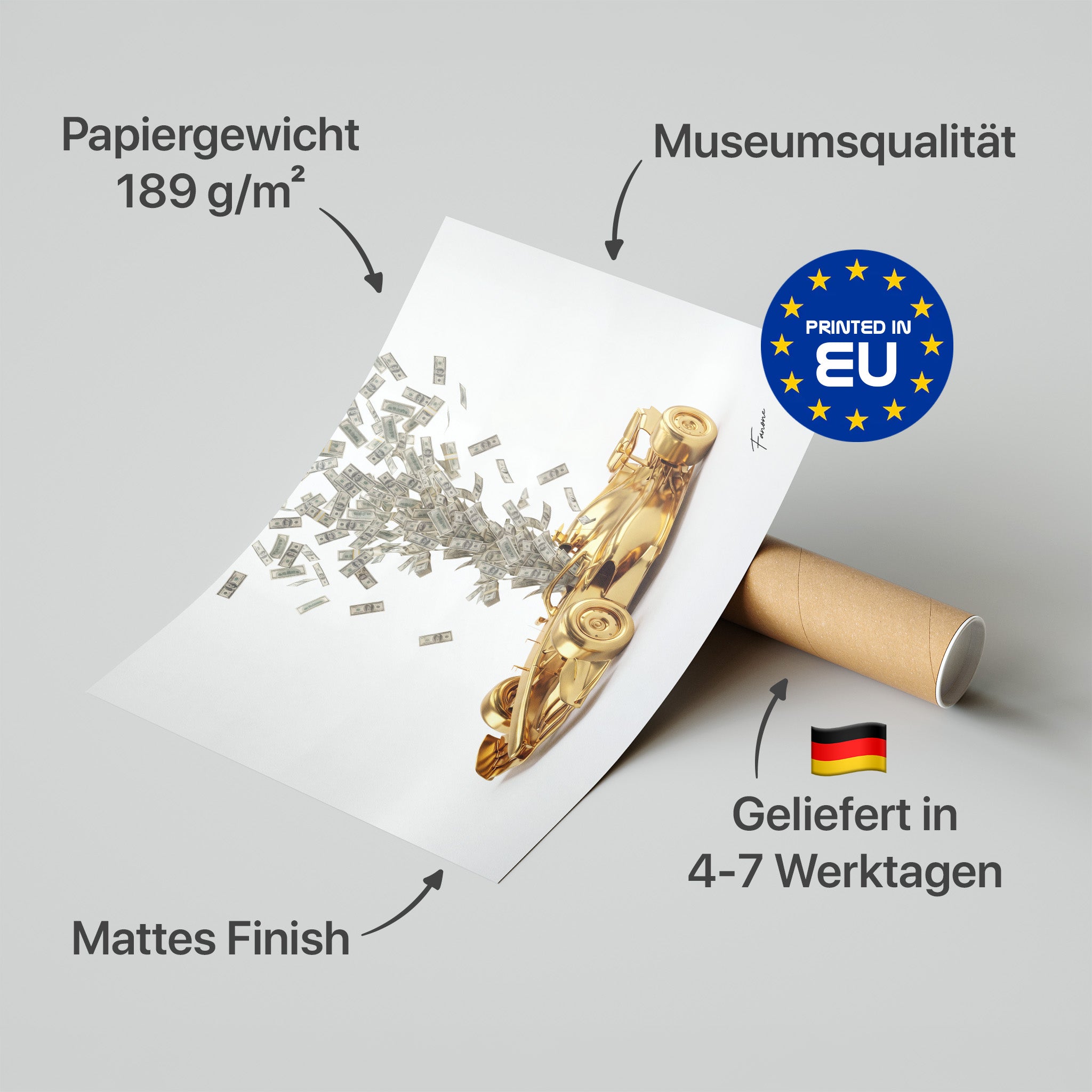 Pay Driver Gold Poster in Premium-Verpackung