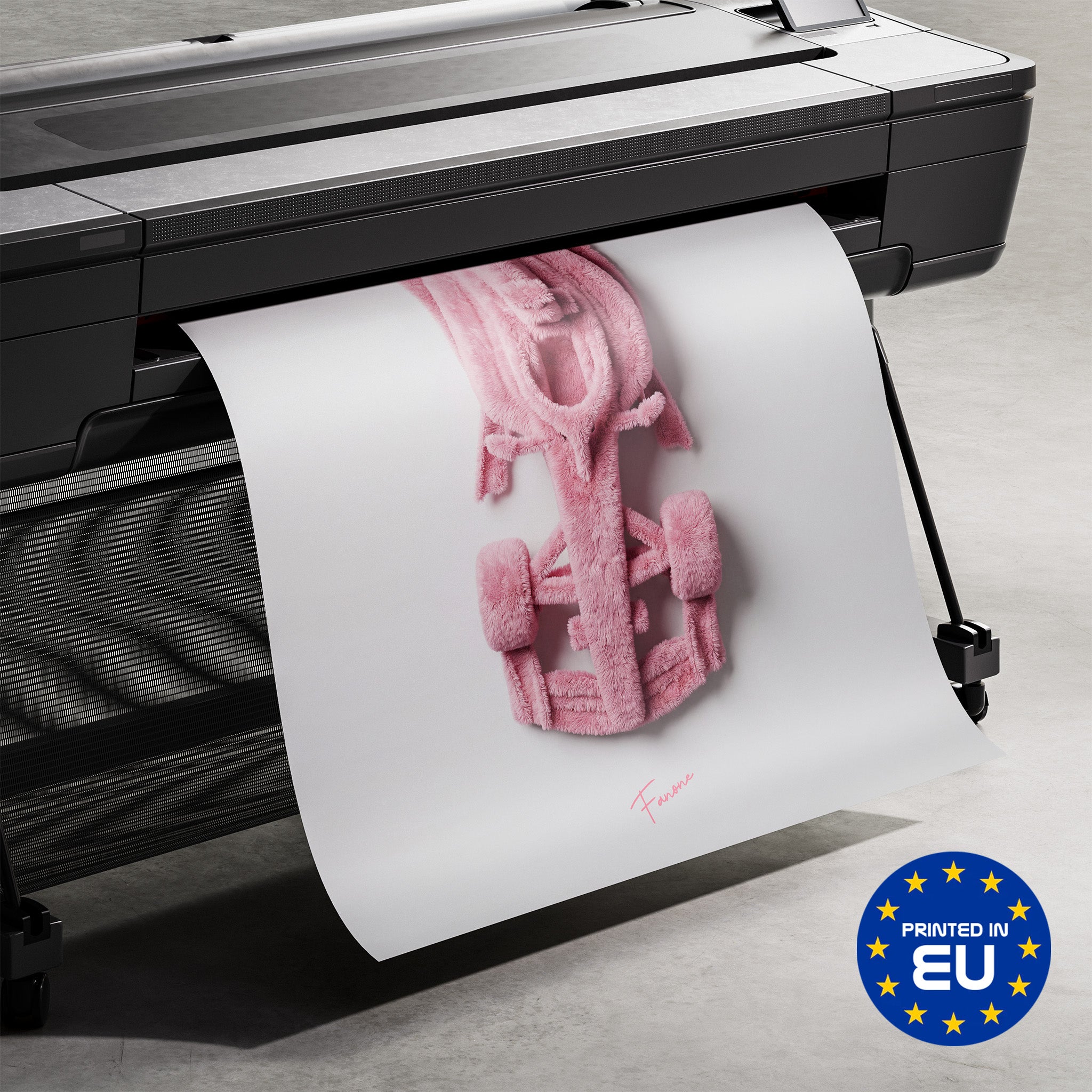 Premium-Druck Detailansicht – Pink Fluffy Rennwagen Poster