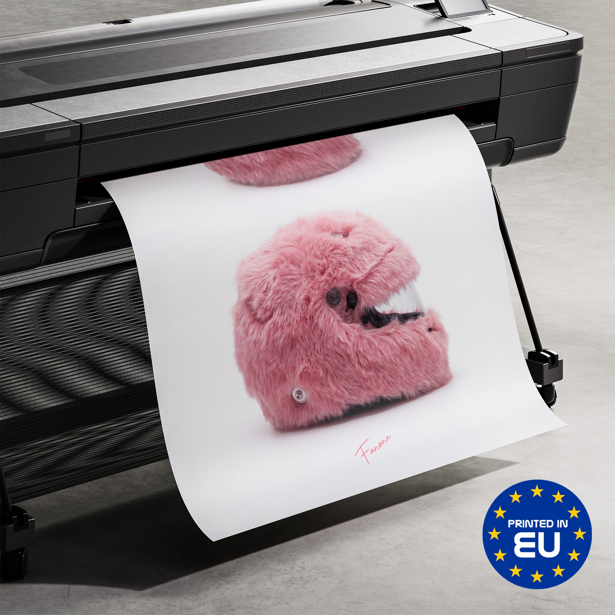 Premium-Druck Detailansicht – Pink Fluffy Helm Poster
