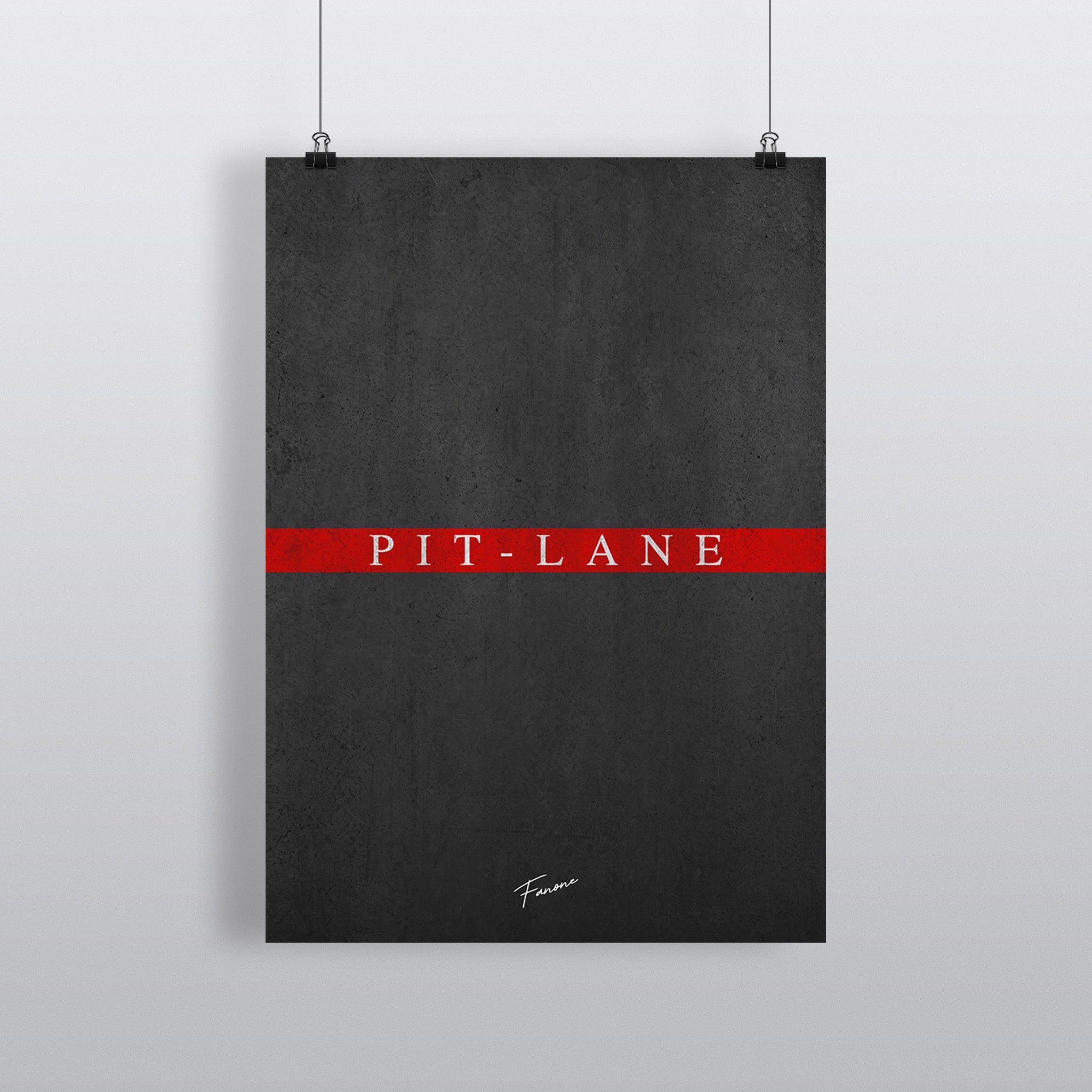 Pit Lane Poster – minimalistische F1-Boxengassen-Symbolik