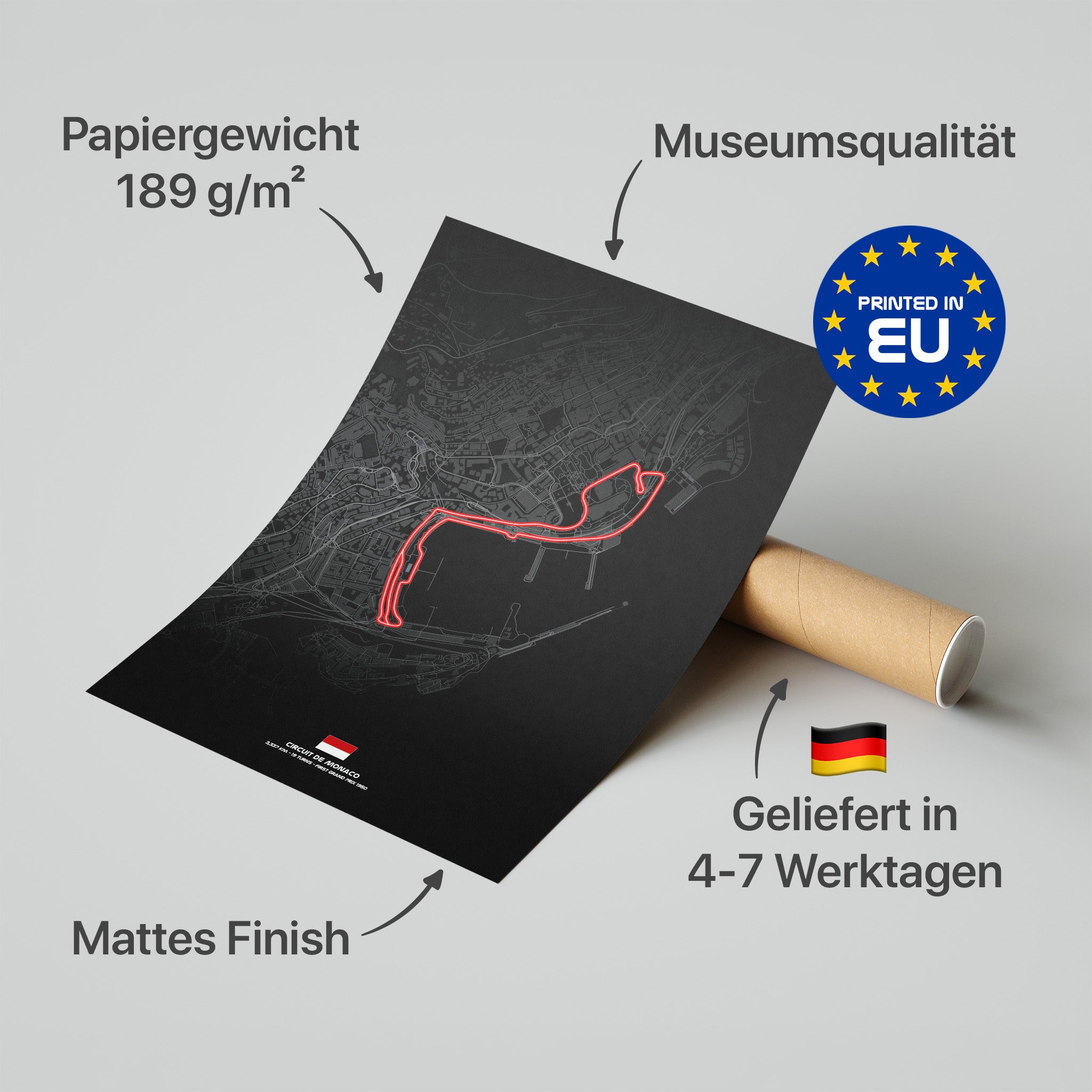Monaco Dark Edition Poster in Premium-Verpackung