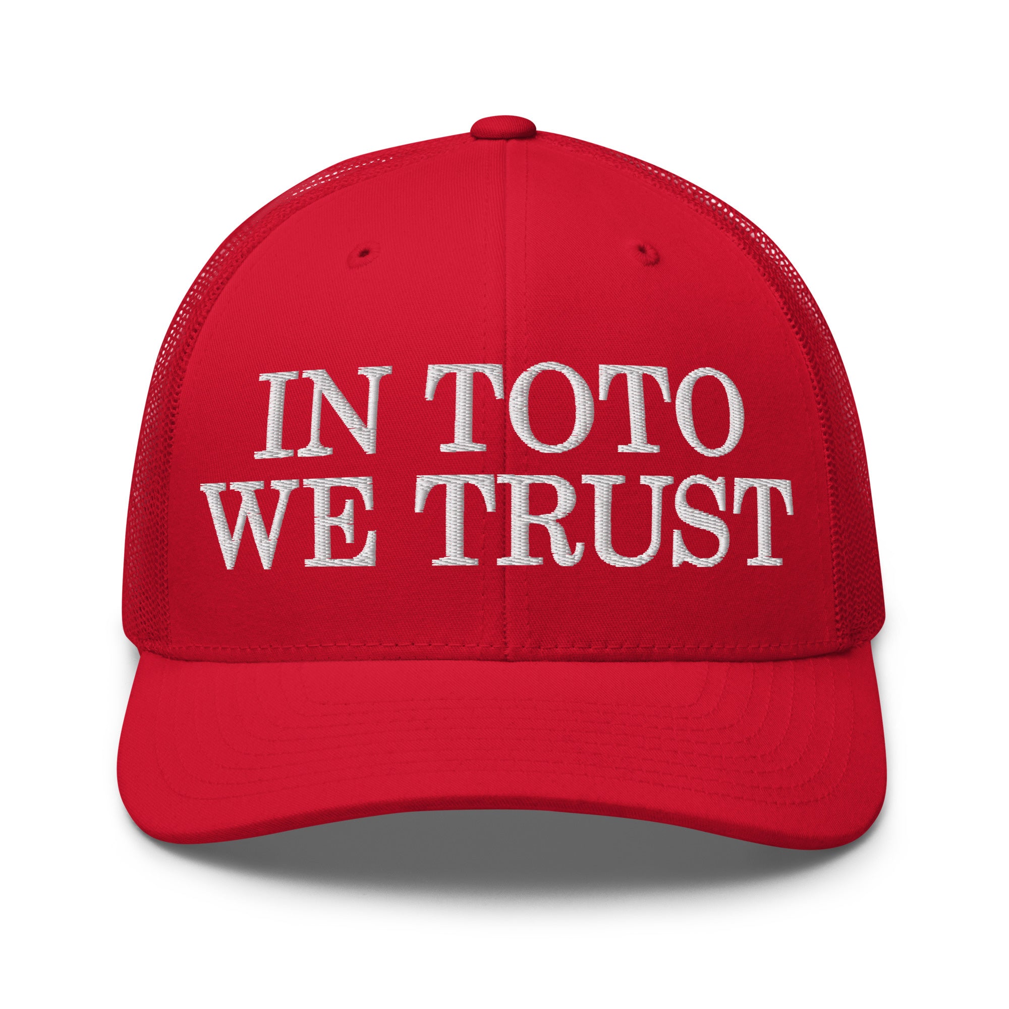 In Toto We Trust Trucker Cap rot – Vorderansicht