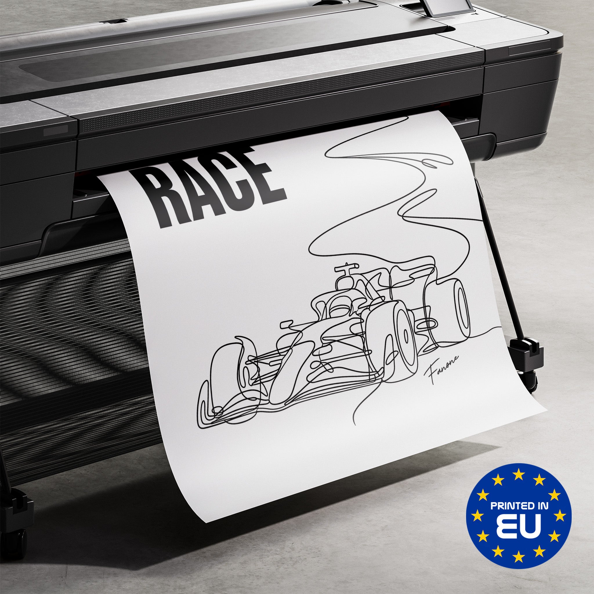 Premium-Druck Detailansicht – Sunday is For Race Poster