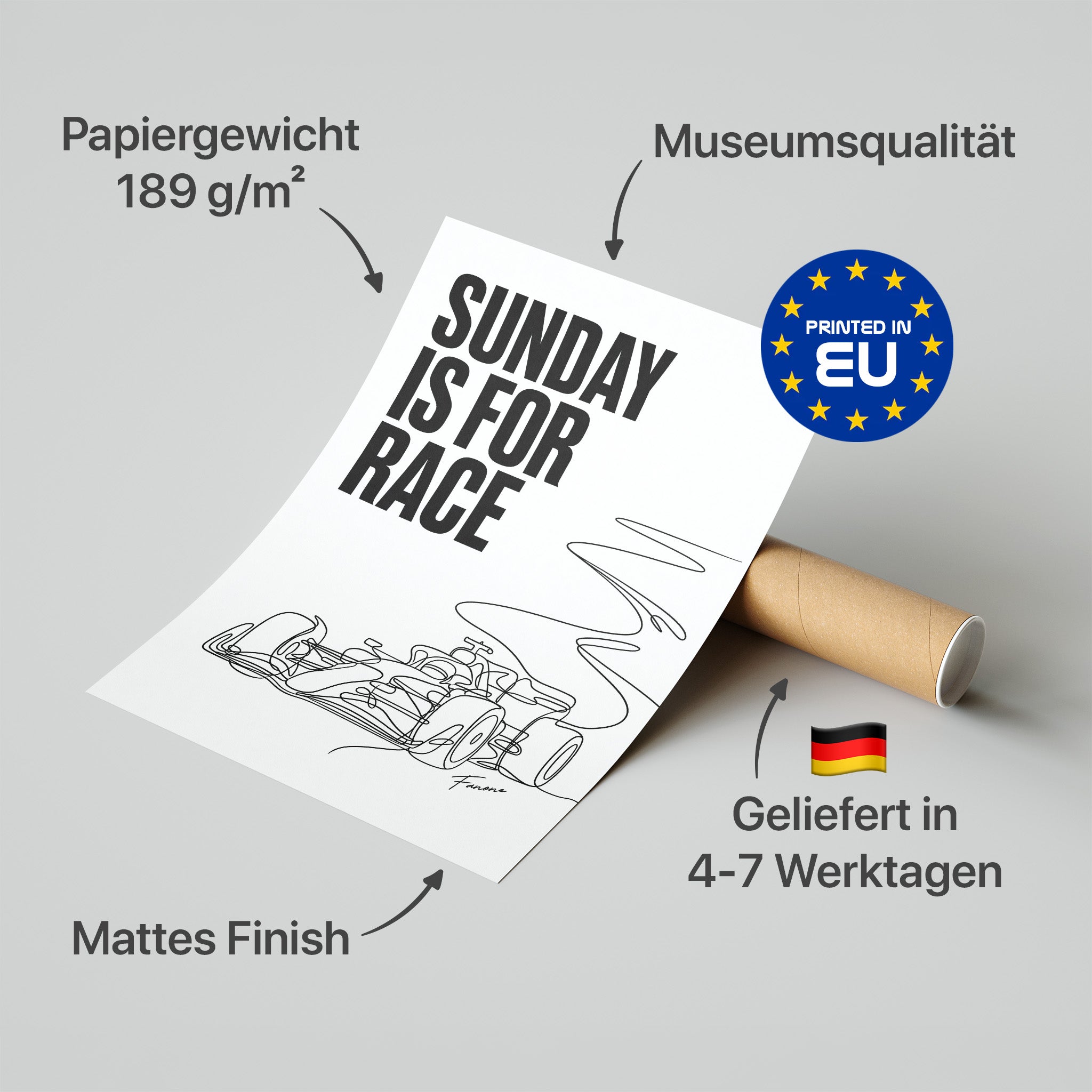Sunday is For Race Poster in Premium-Verpackung