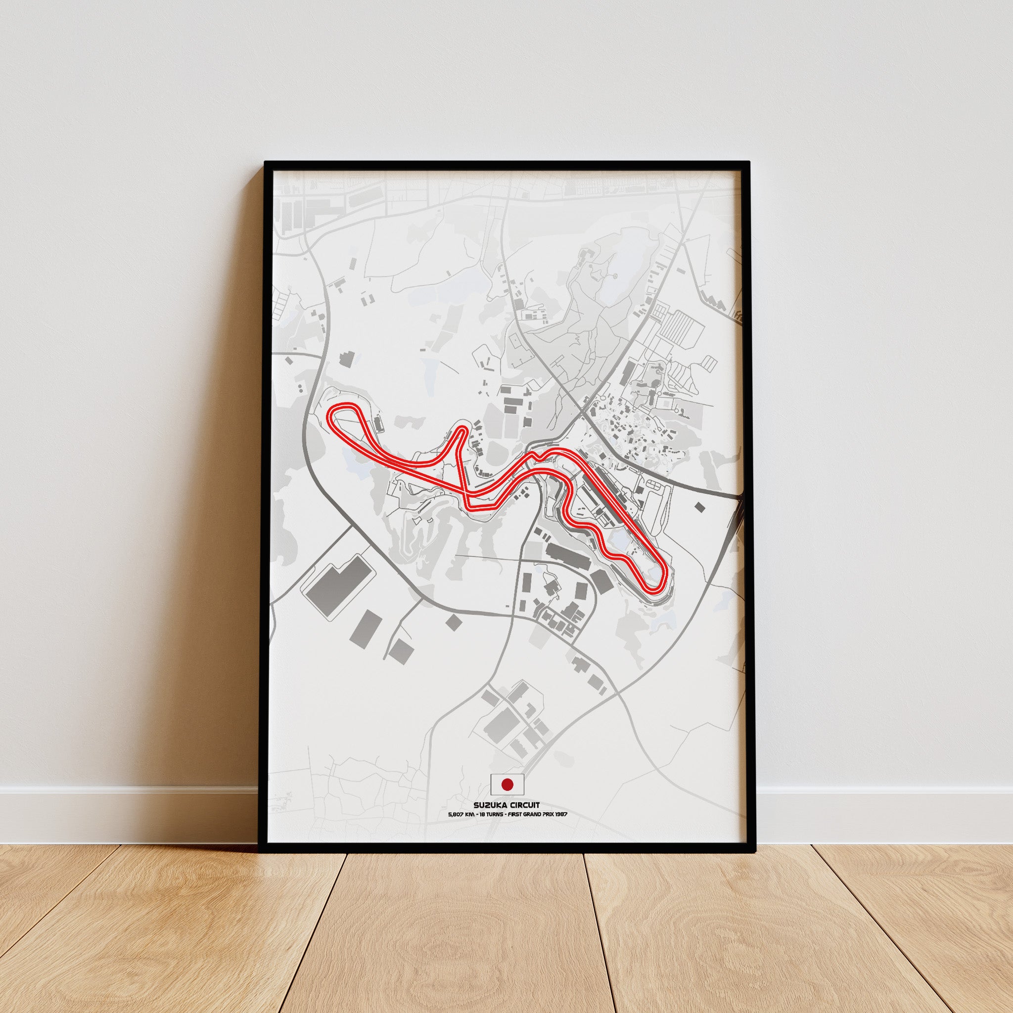 Suzuka Light Edition Poster gerahmt an Wand