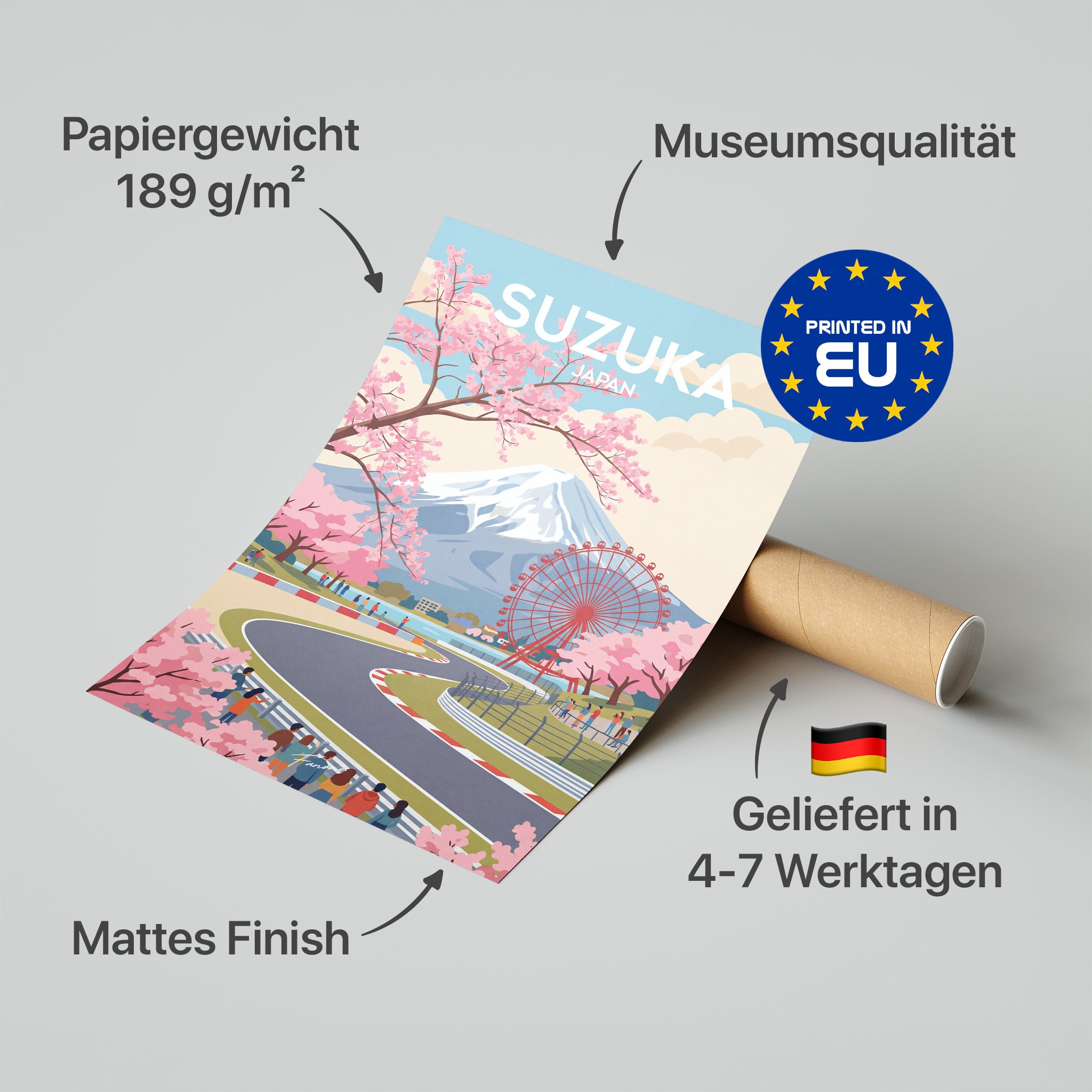 Suzuka Vintage Poster in Premium-Verpackung