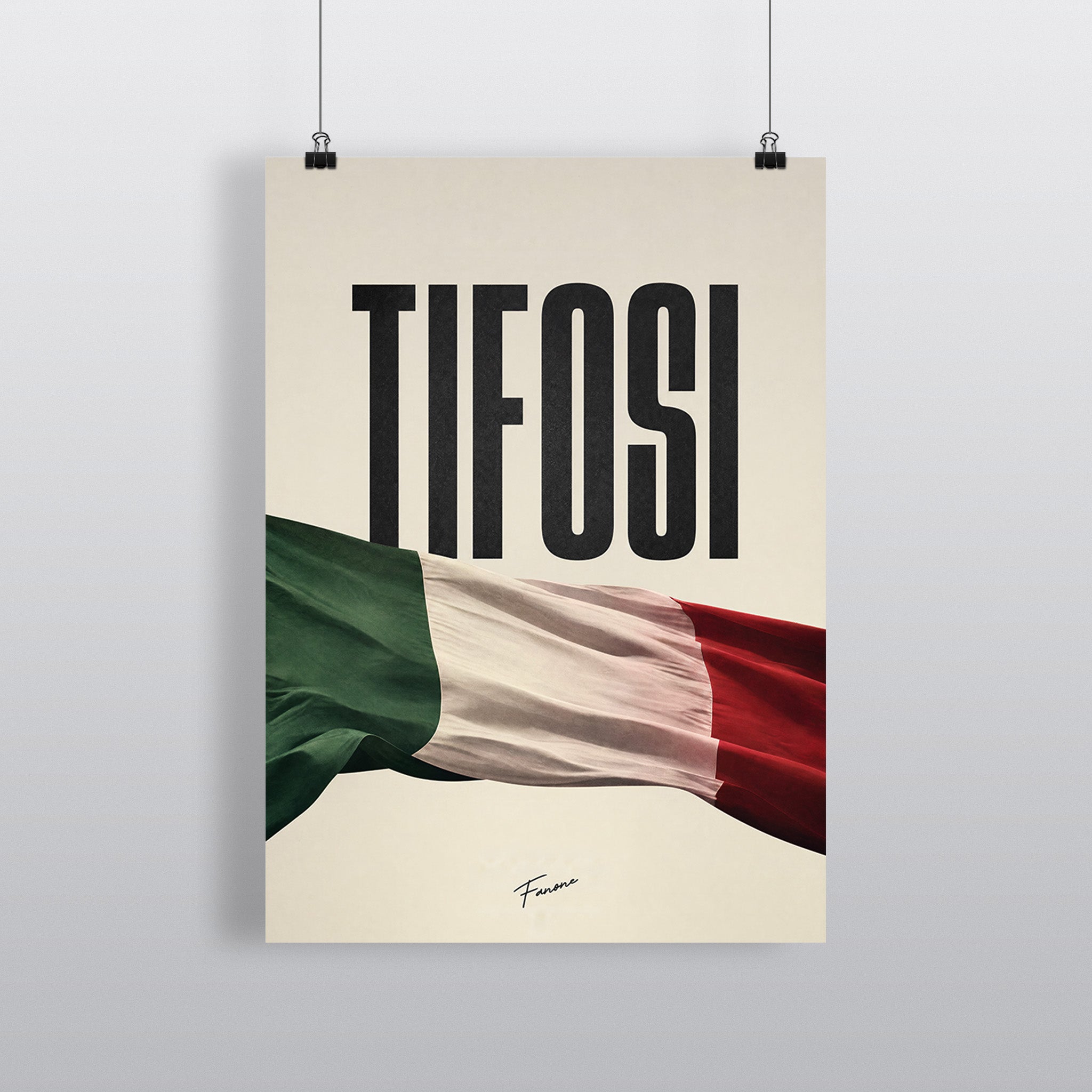 Tifosi Premium-Poster mit italienischer Flagge
