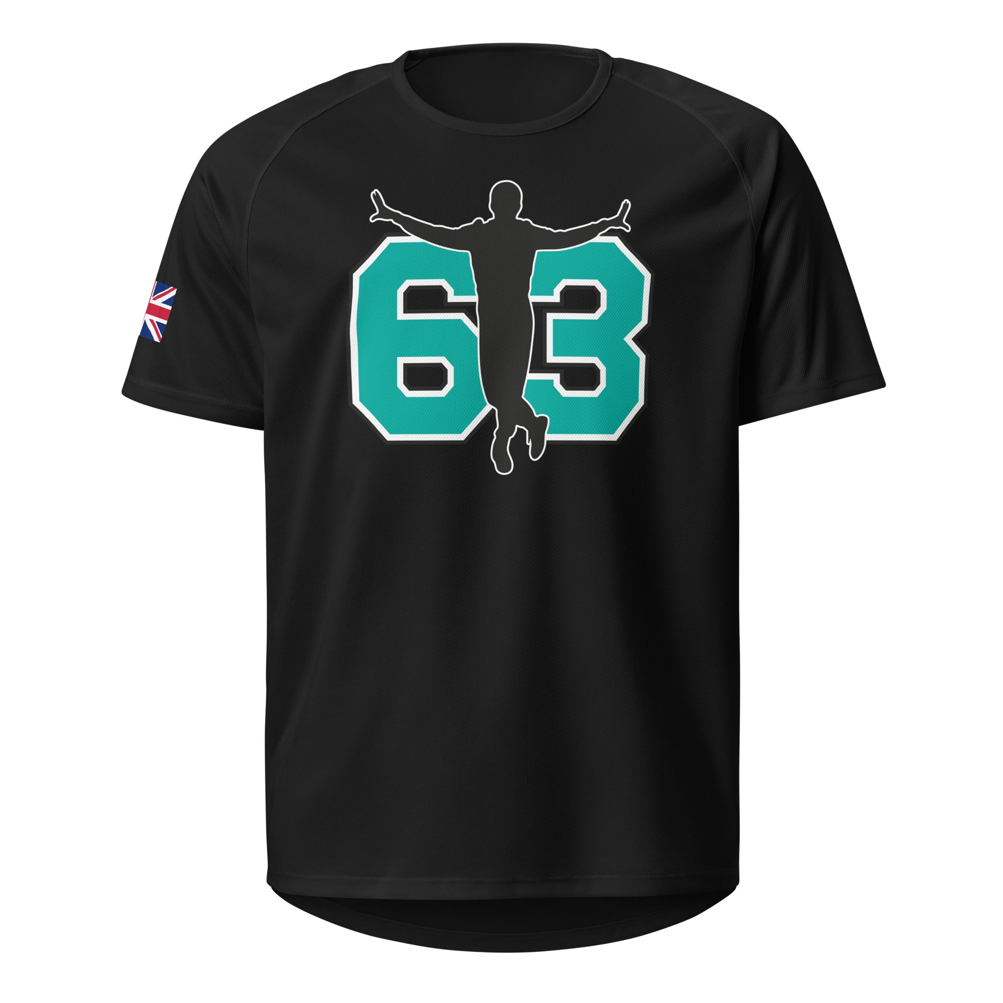 63 T-Pose Sports Jersey schwarz – Russell T-Pose Motiv