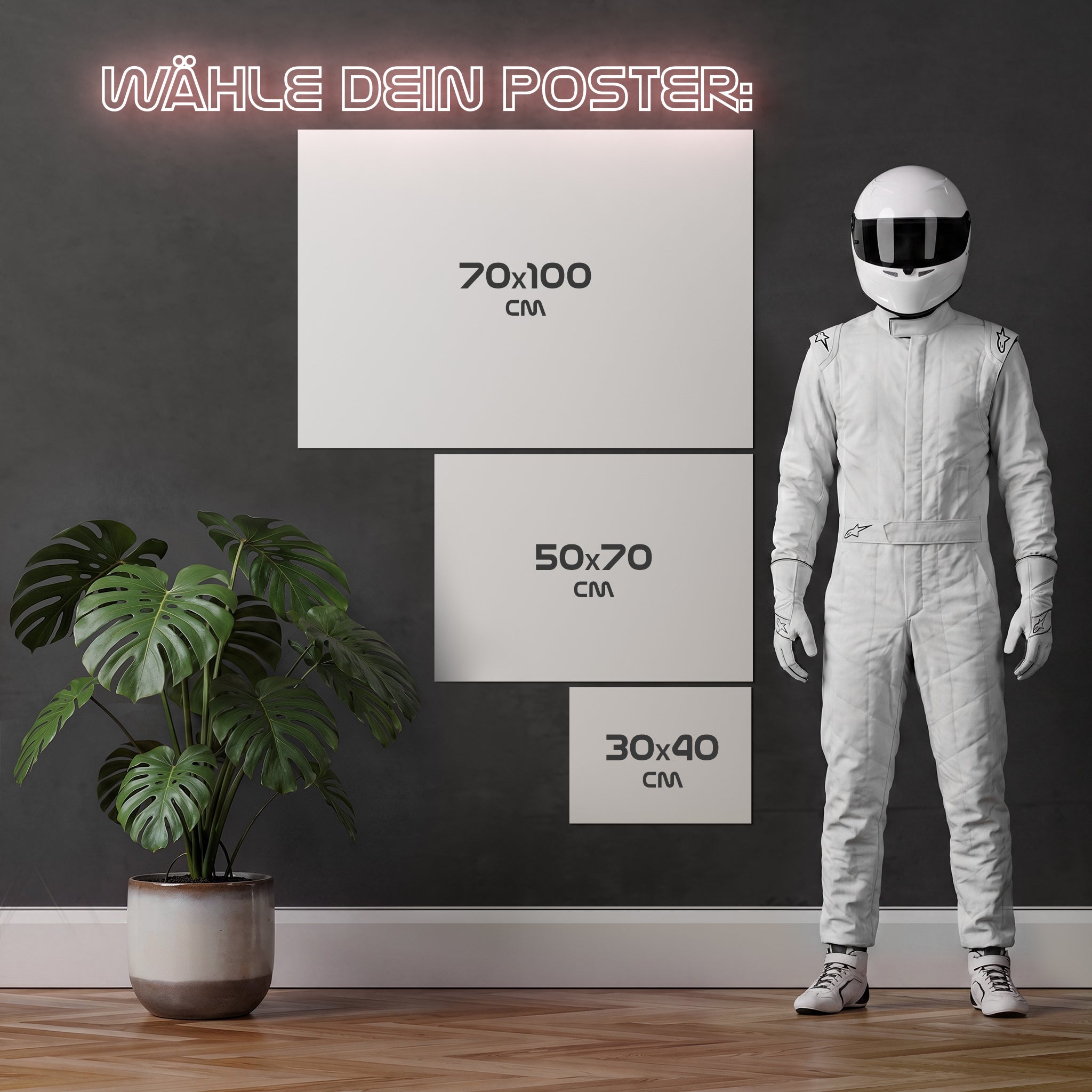 Posterformate-Übersicht: 30×40, 50×70, 70×100 cm