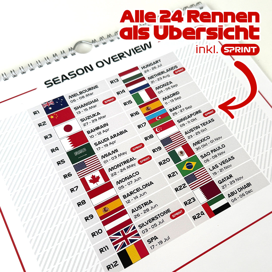 Race Calendar 2026 Komplett-Übersicht
