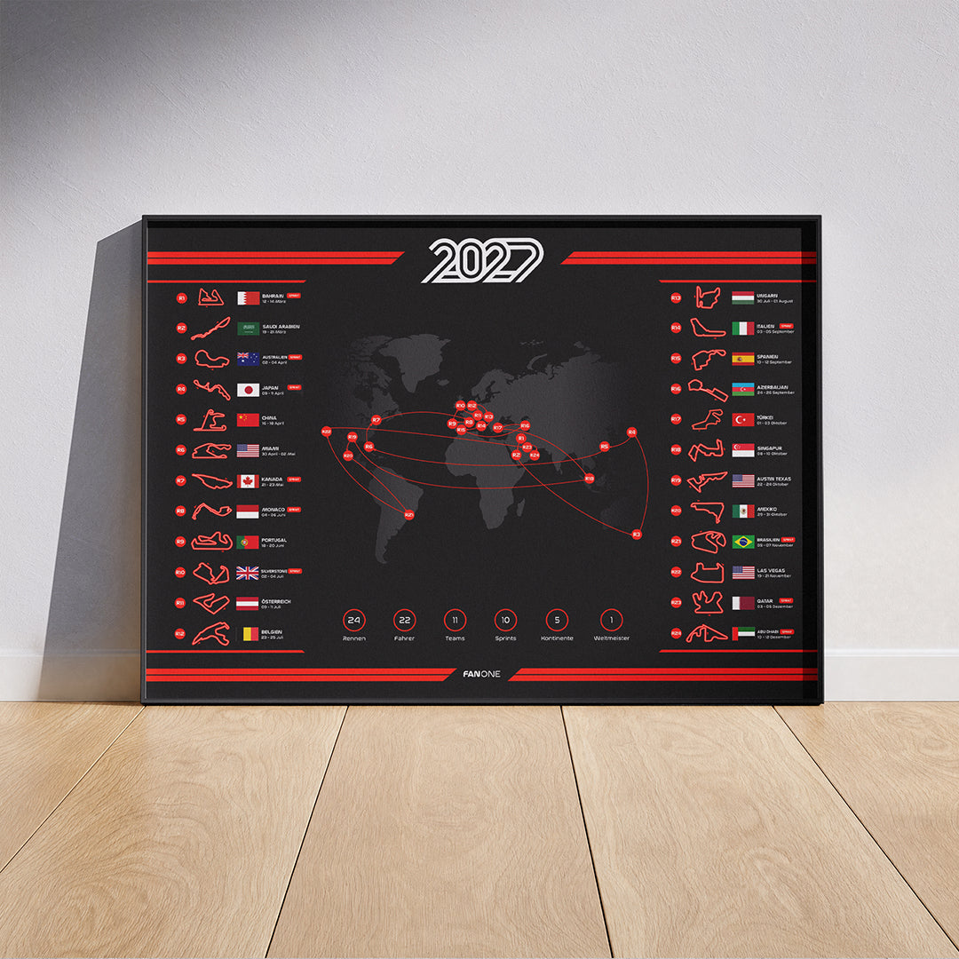 Race Calendar 2027 Poster – Dark Edition