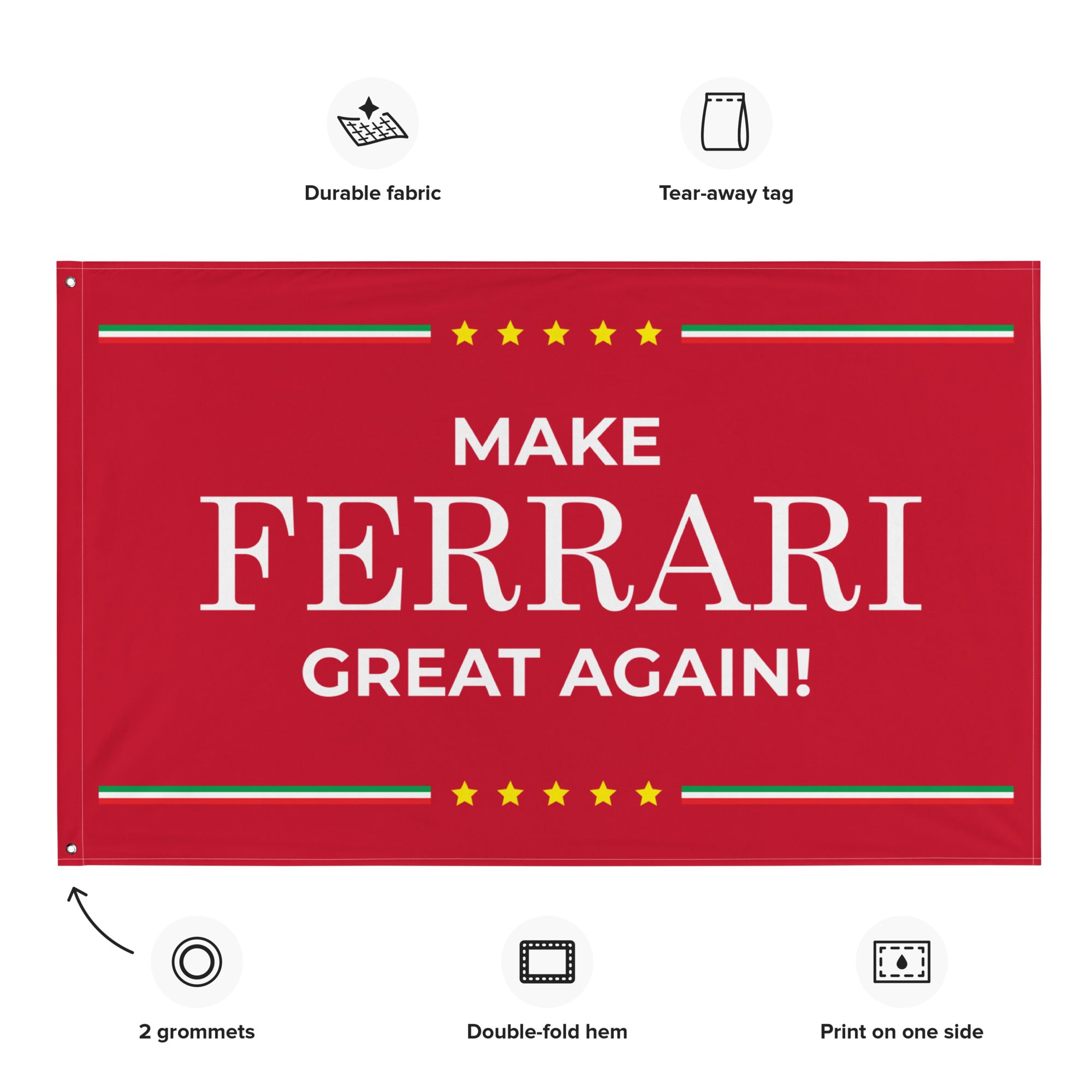 Make Ferrari Great Again Flagge Vorderansicht