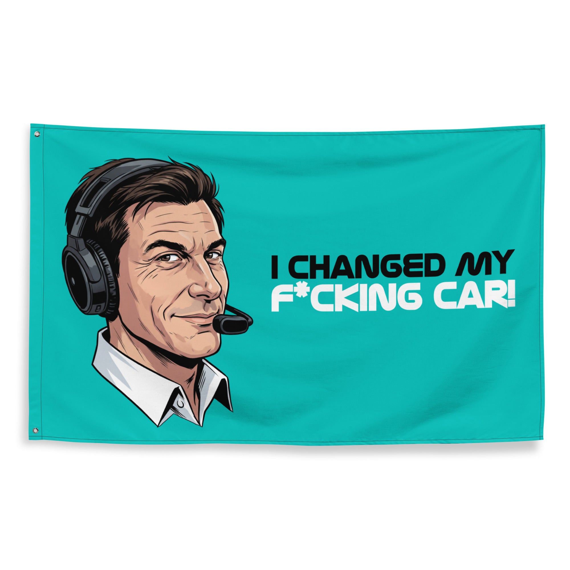 Toto: I CHANGED MY... Flagge – Wolff-Pressekonferenz-Motiv