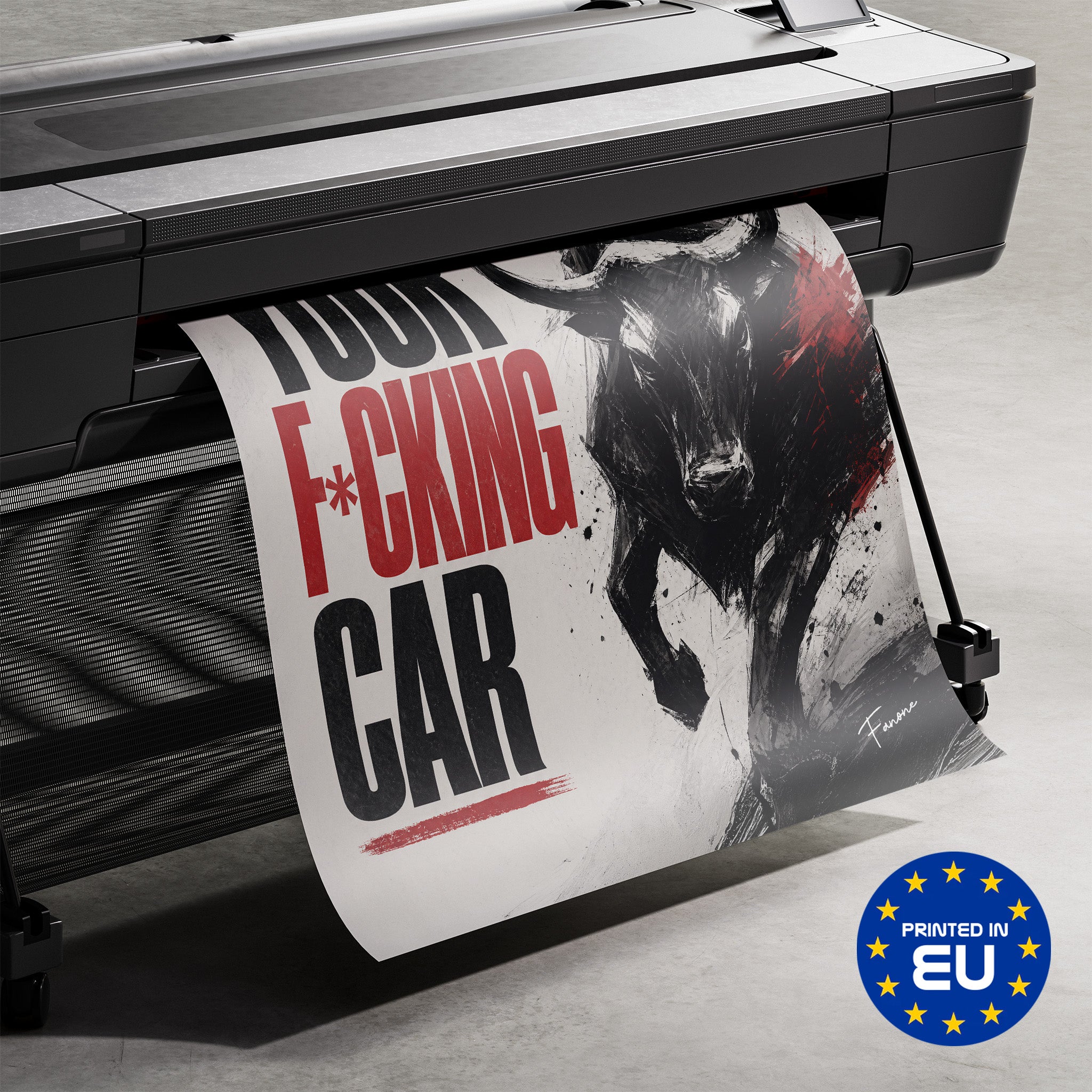 Premium-Druck Detailansicht – Change Your F*cking Car