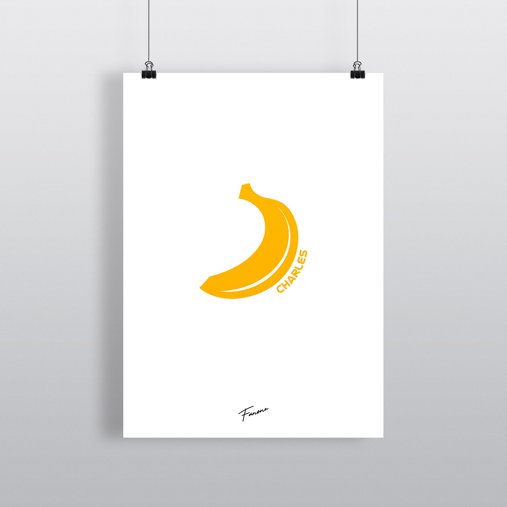 Charles Banana Poster – minimalistischer F1-Insider-Witz