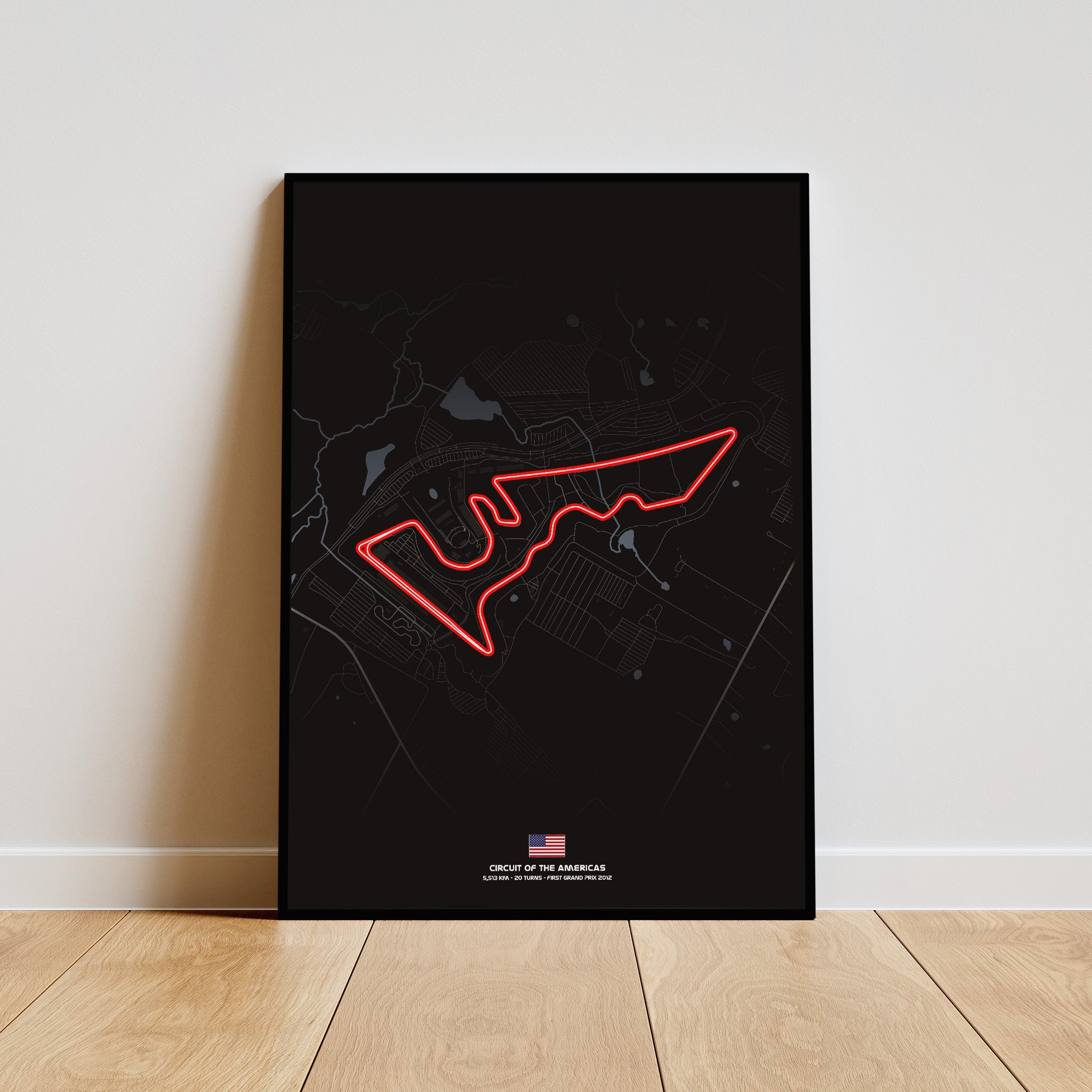 Austin Dark Edition Poster gerahmt an Wand