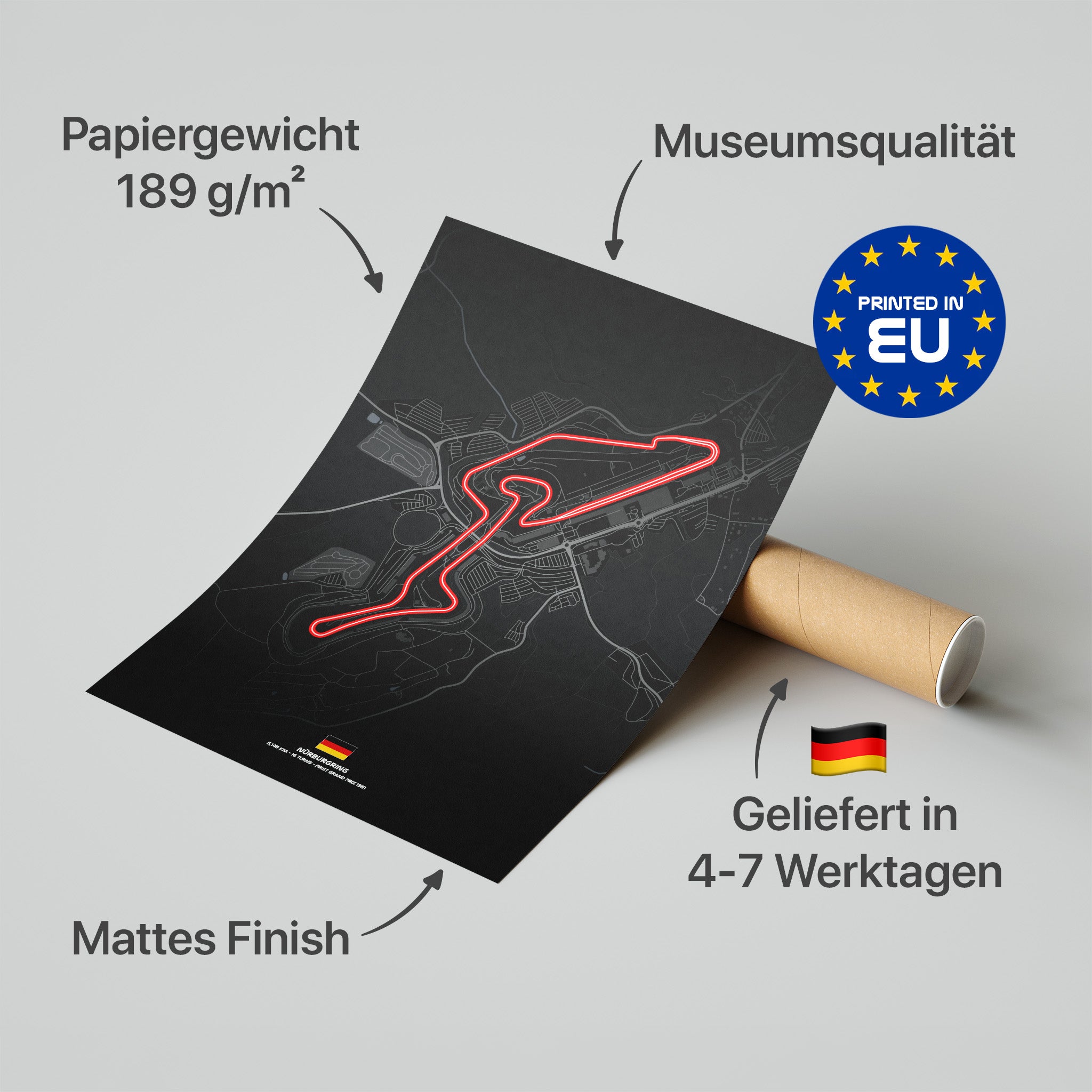 Nürburgring GP Dark Edition Poster in Premium-Verpackung
