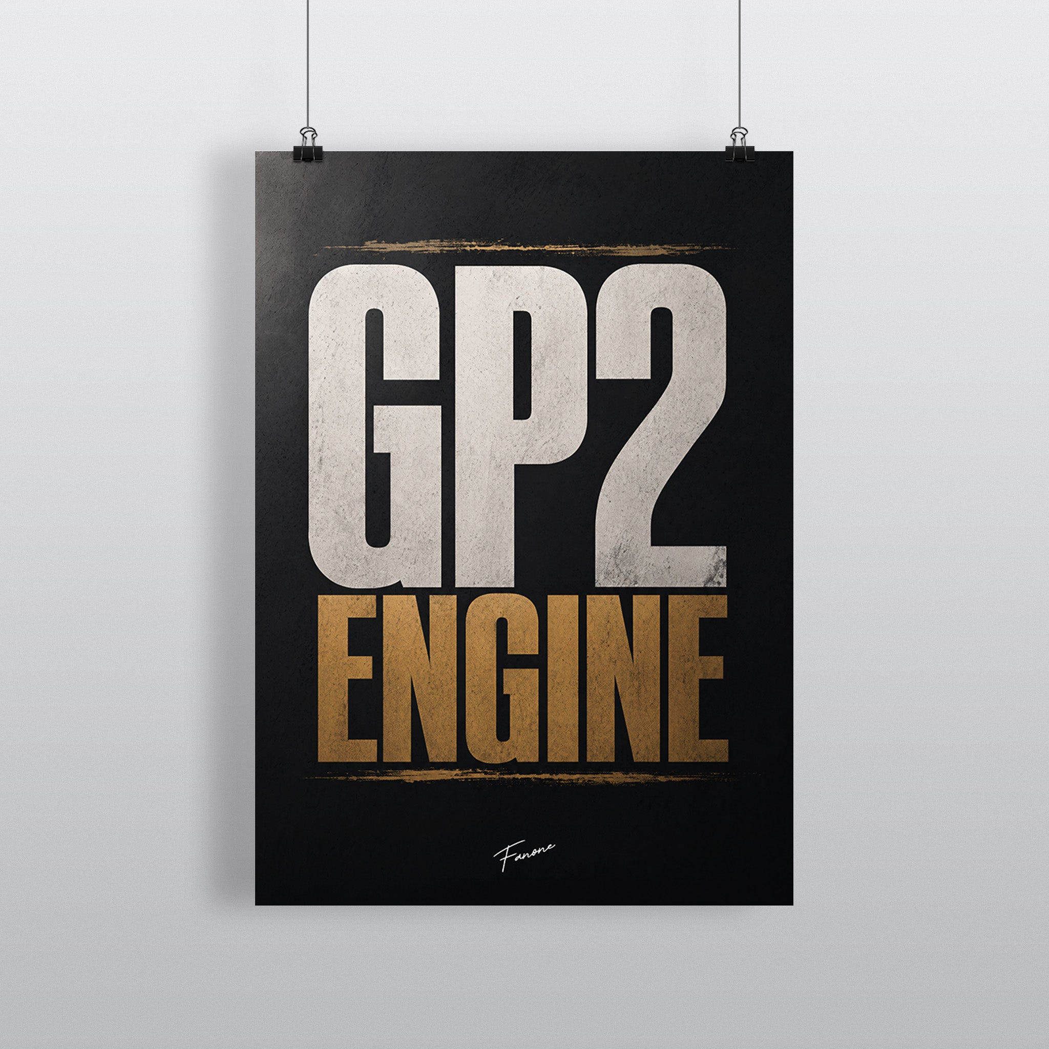 GP2 Engine Premium-Poster mit Alonso-Funkspruch in Gold