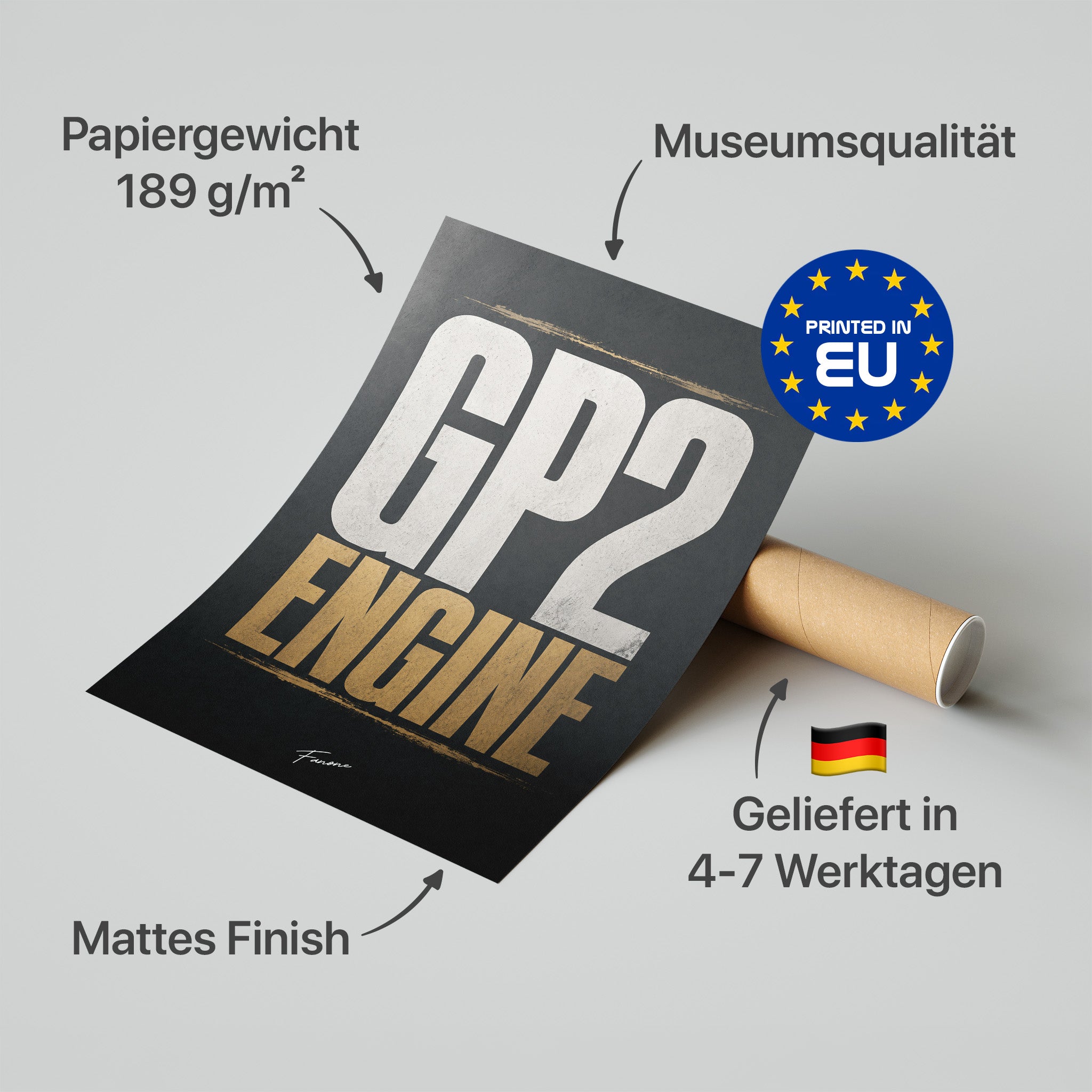 GP2 Engine Poster in Premium-Verpackung