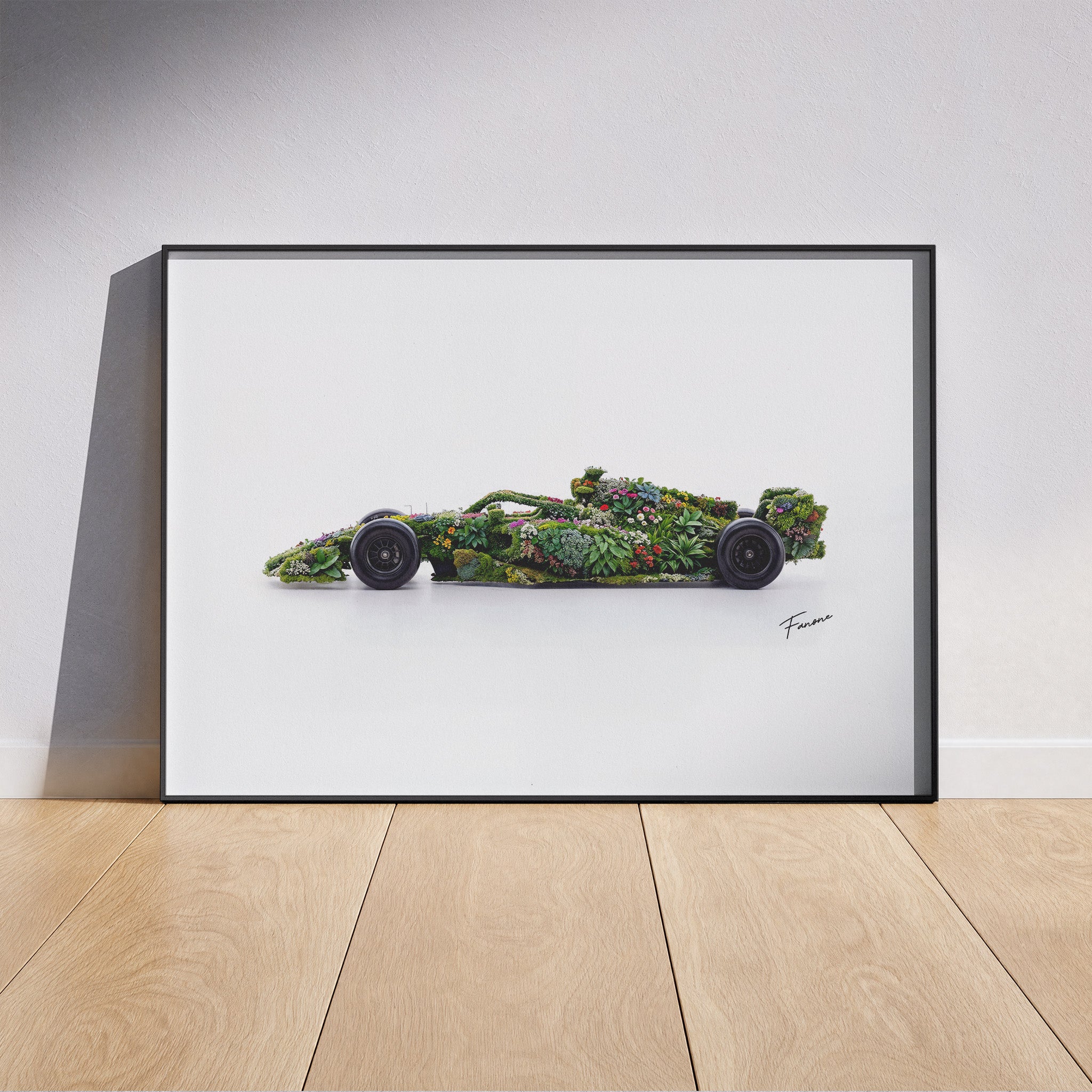 Floral Side View Poster gerahmt an der Wand