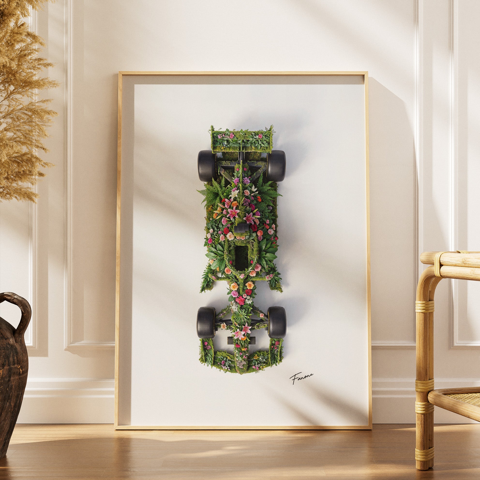 Floral Top View Poster gerahmt an der Wand