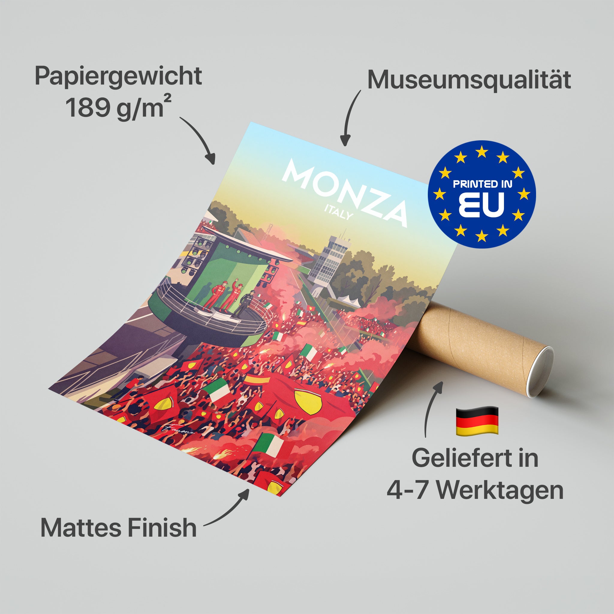Monza Vintage Poster in Premium-Verpackung