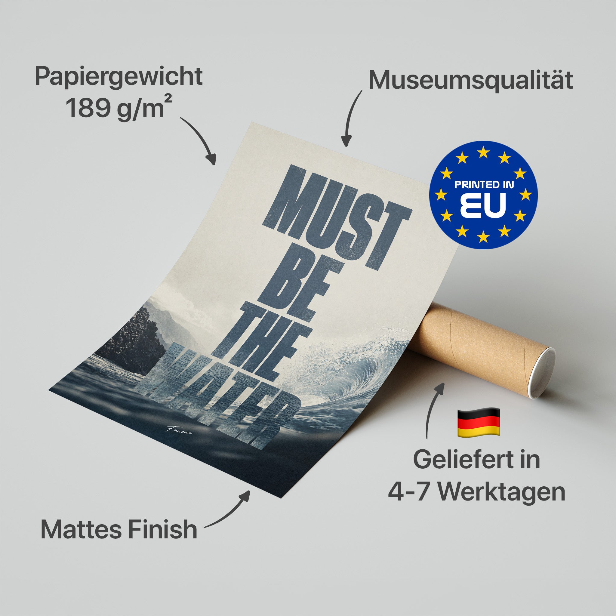 Must Be The Water Poster in Premium-Verpackung