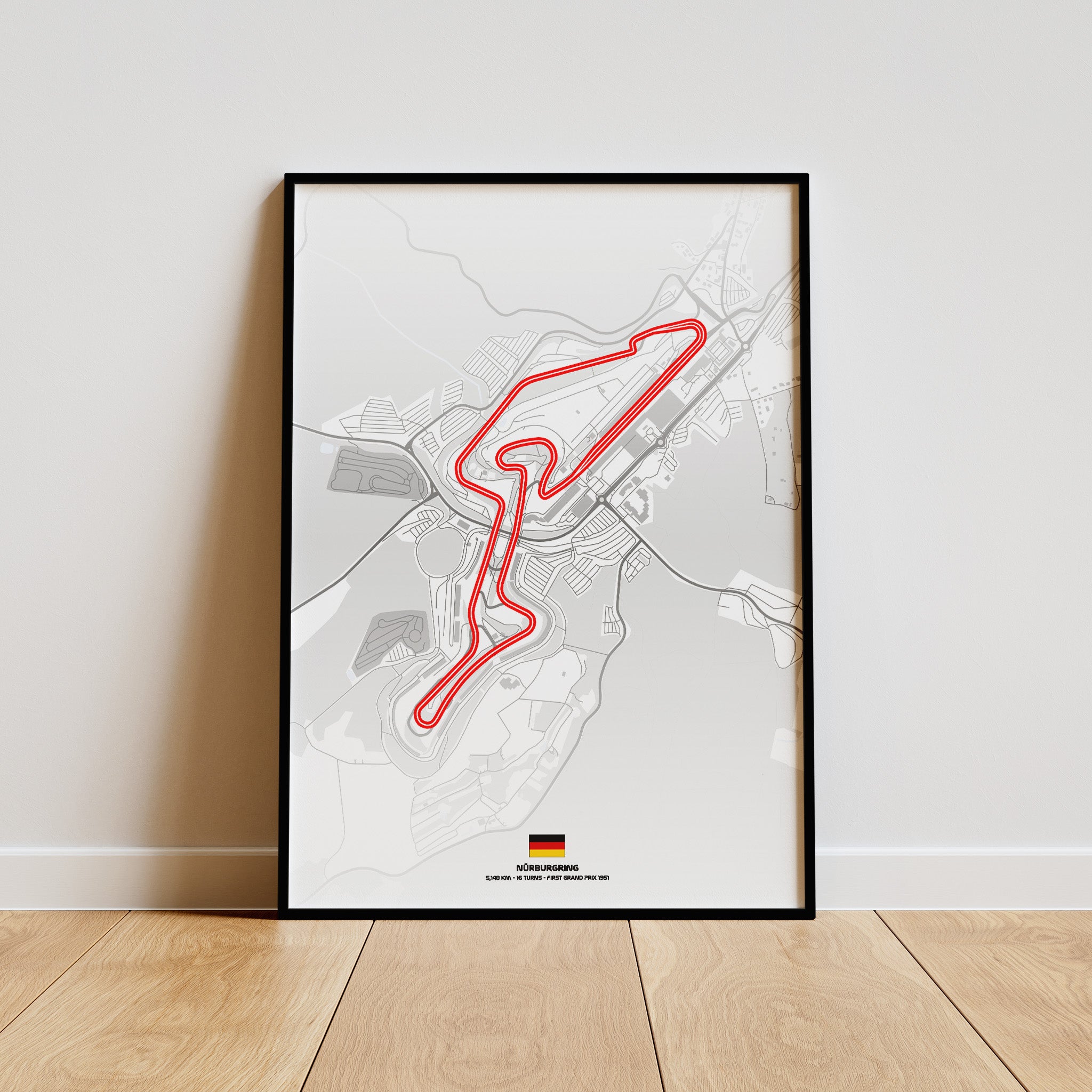 Nürburgring GP Light Edition Poster gerahmt an Wand