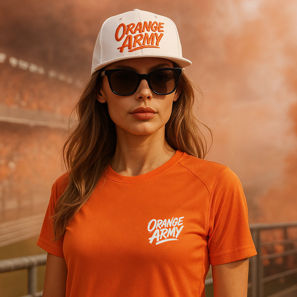 Orange Army Snapback Modell-Foto