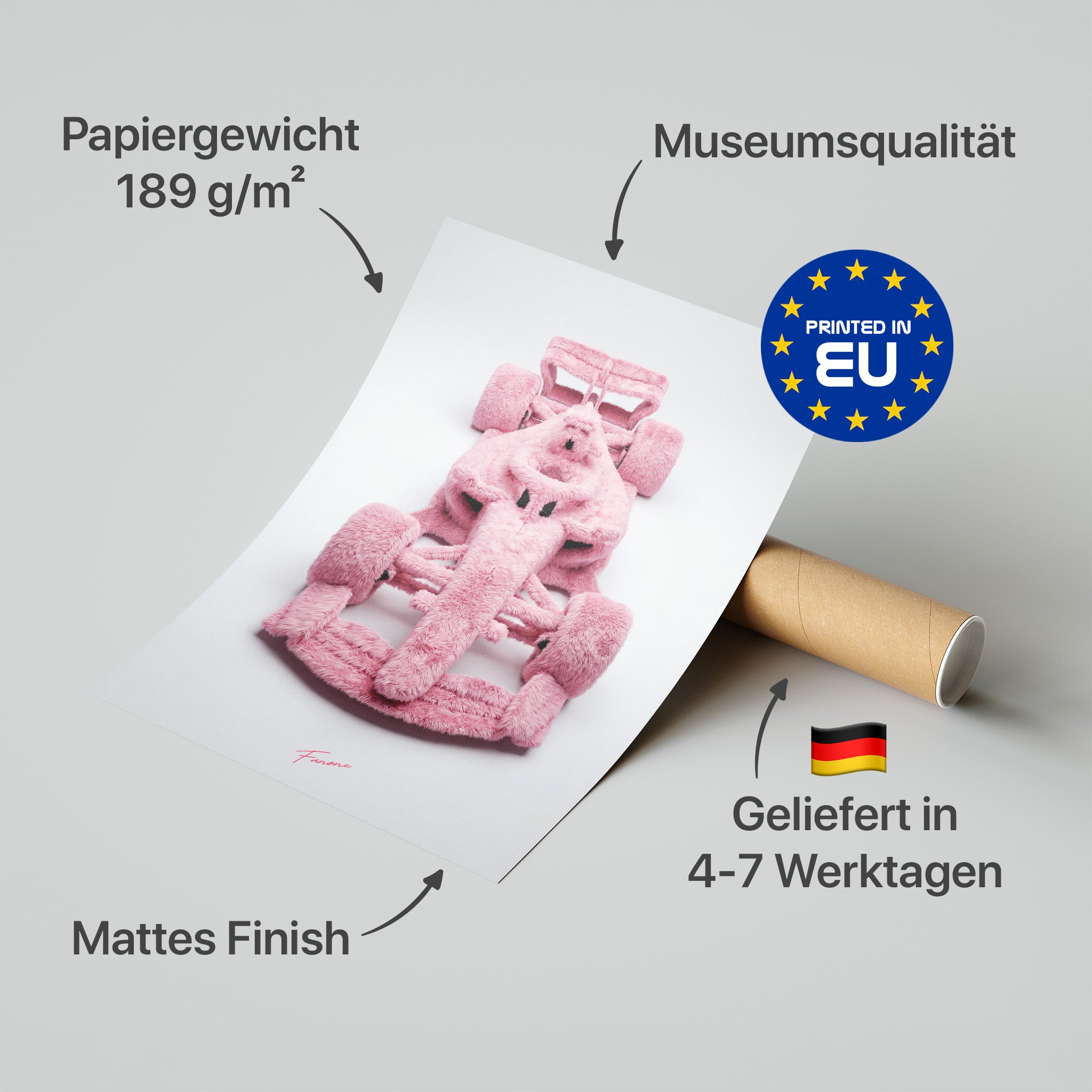 Pink Fluffy Bolide Poster in Premium-Verpackung