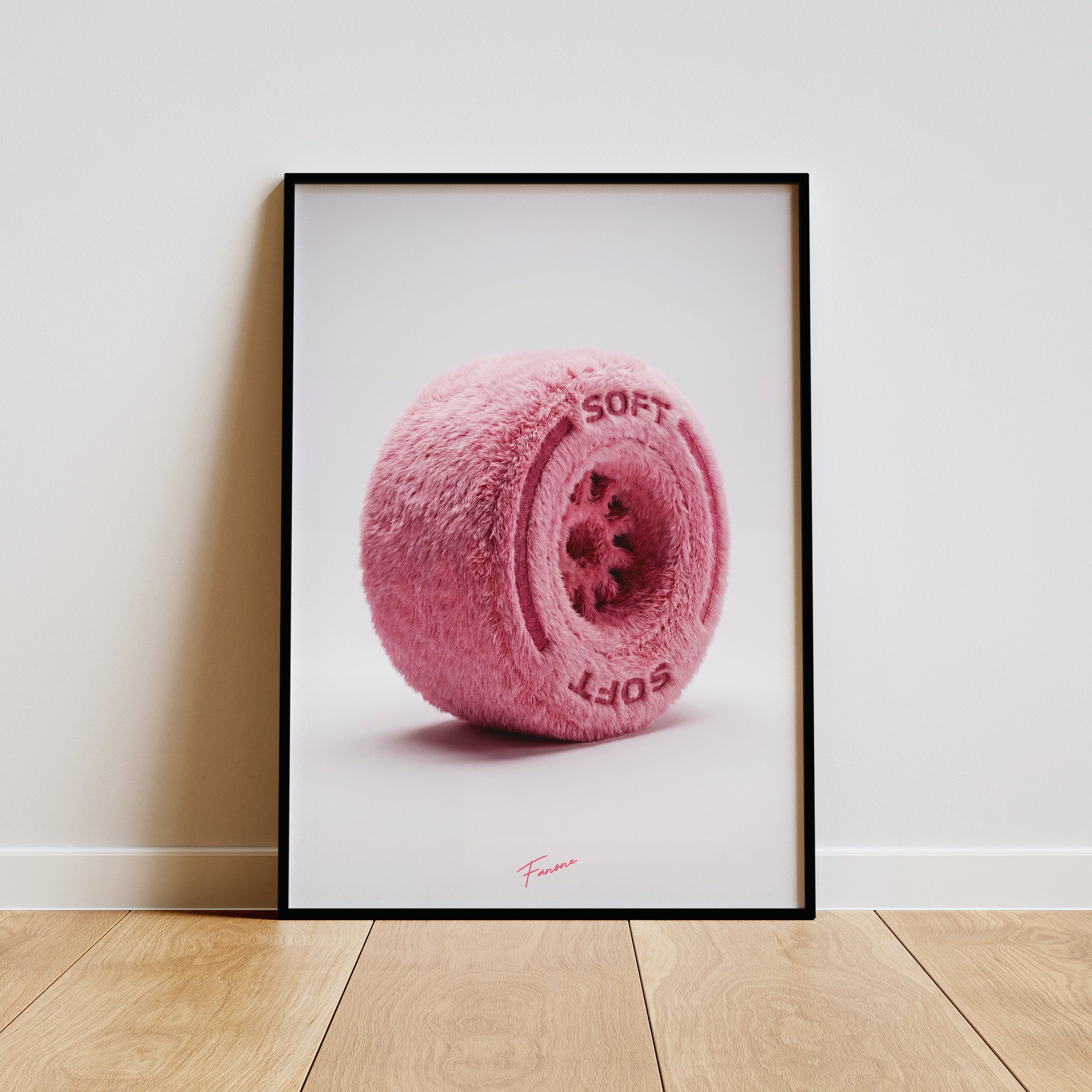 Pink Soft Reifen Poster gerahmt an der Wand