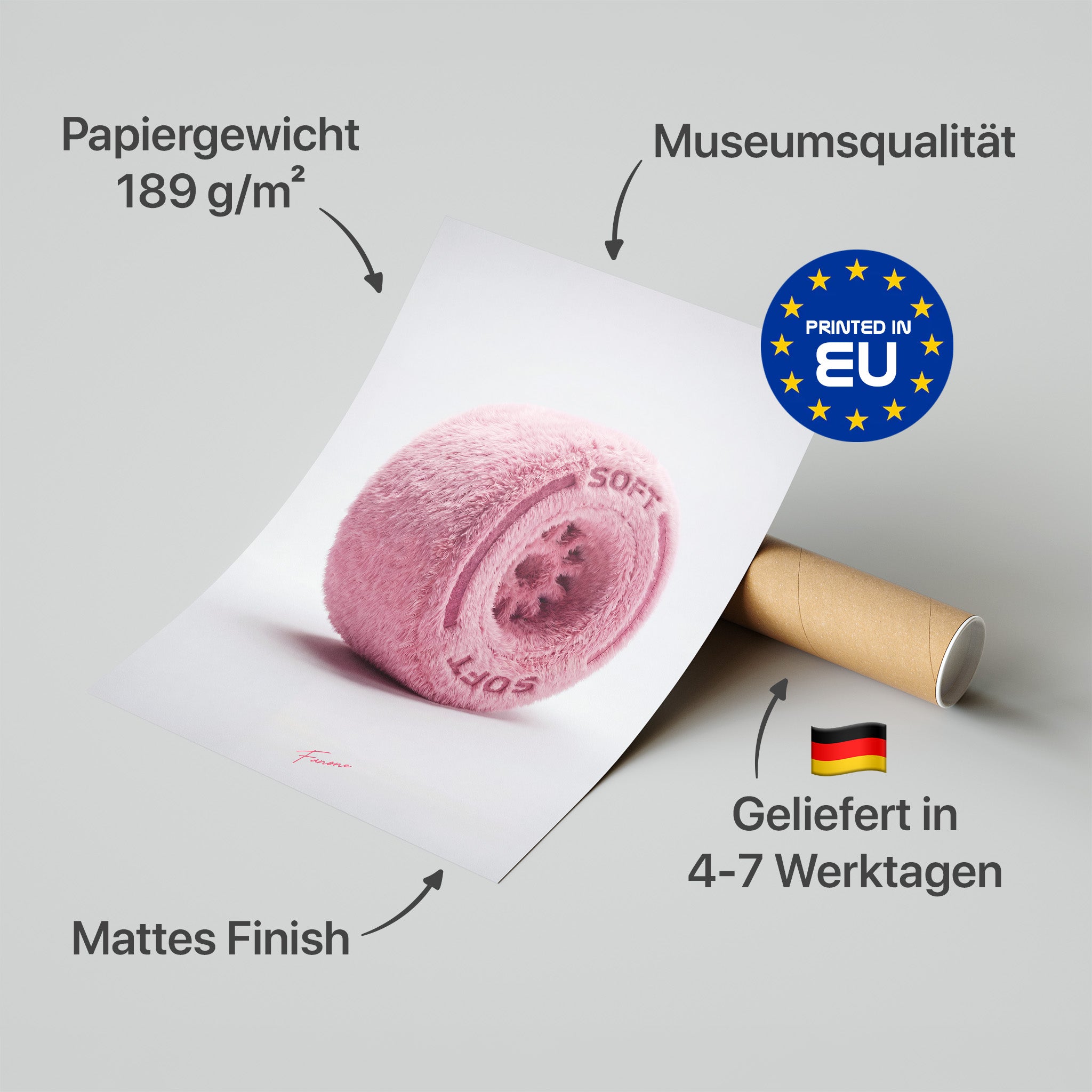 Pink Soft Reifen Poster in Premium-Verpackung