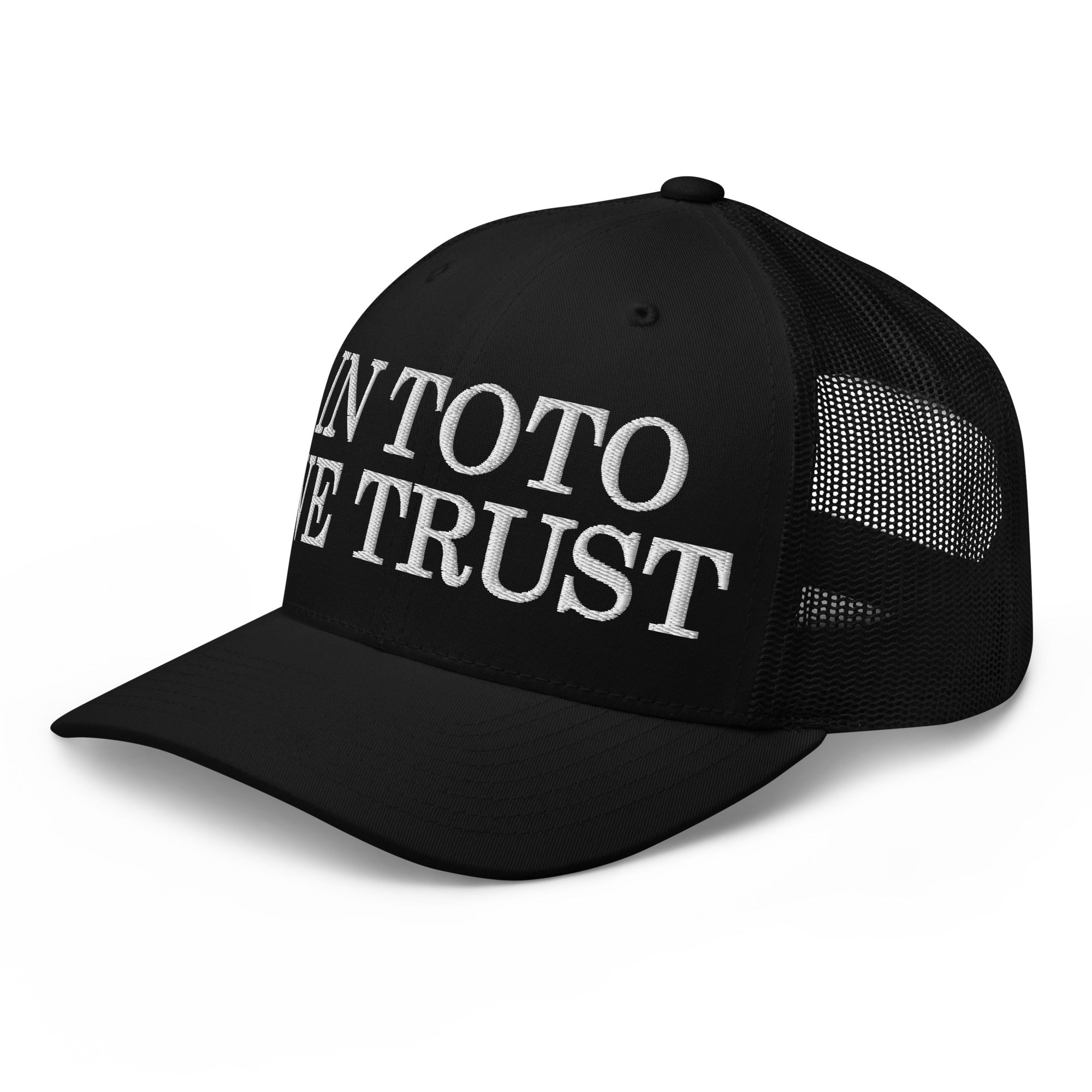 In Toto We Trust Trucker Cap schwarz – Seitenansicht
