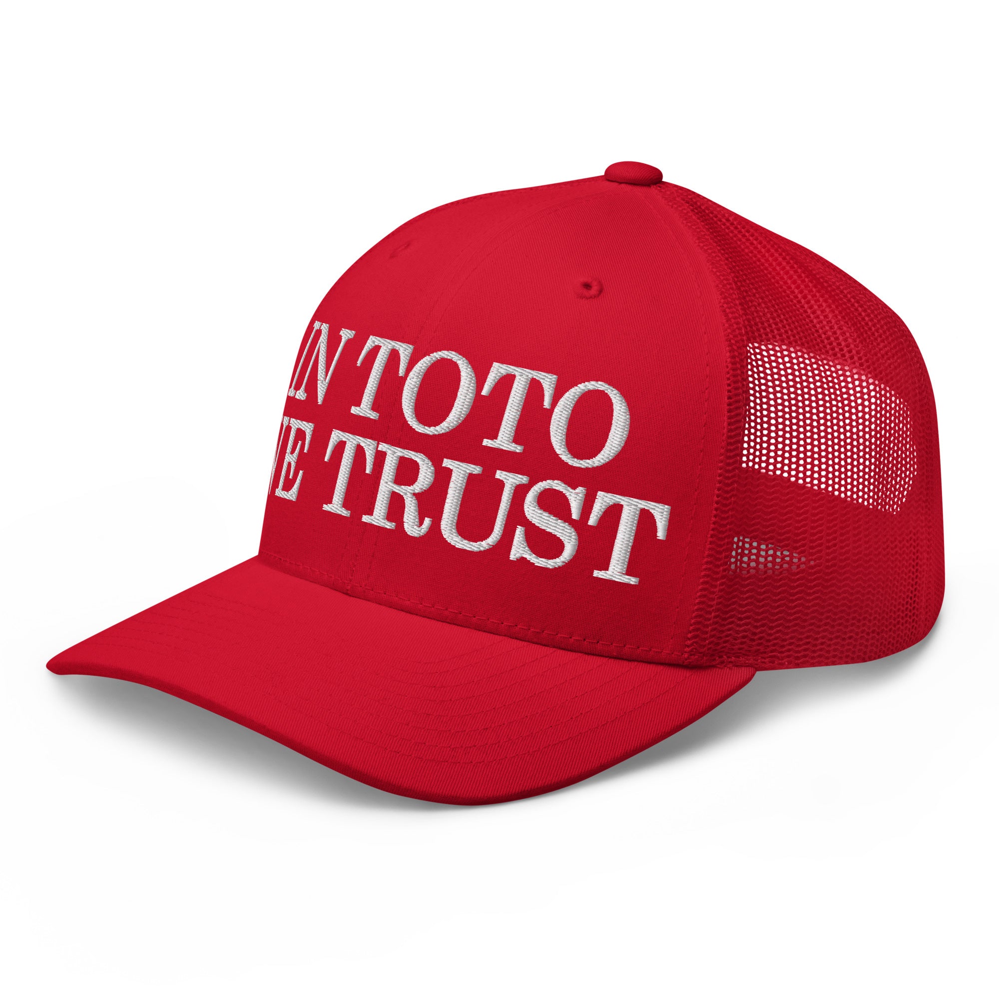 In Toto We Trust Trucker Cap rot Seitenansicht