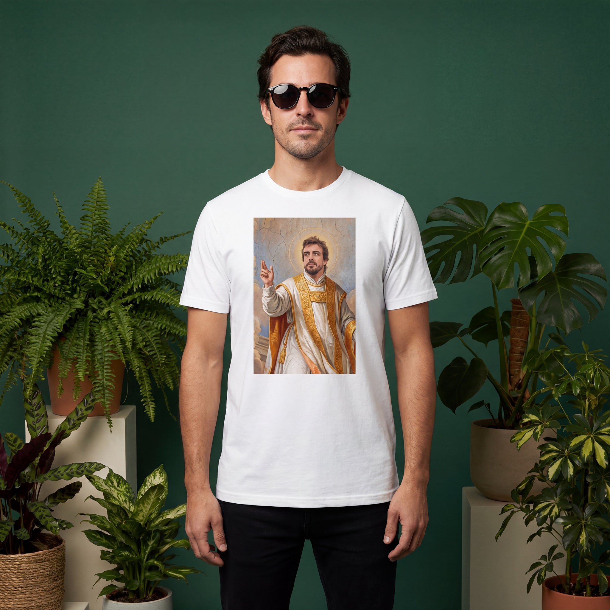 Heiliger Fernando Artwork – Fernando Alonso als Heiligenfigur