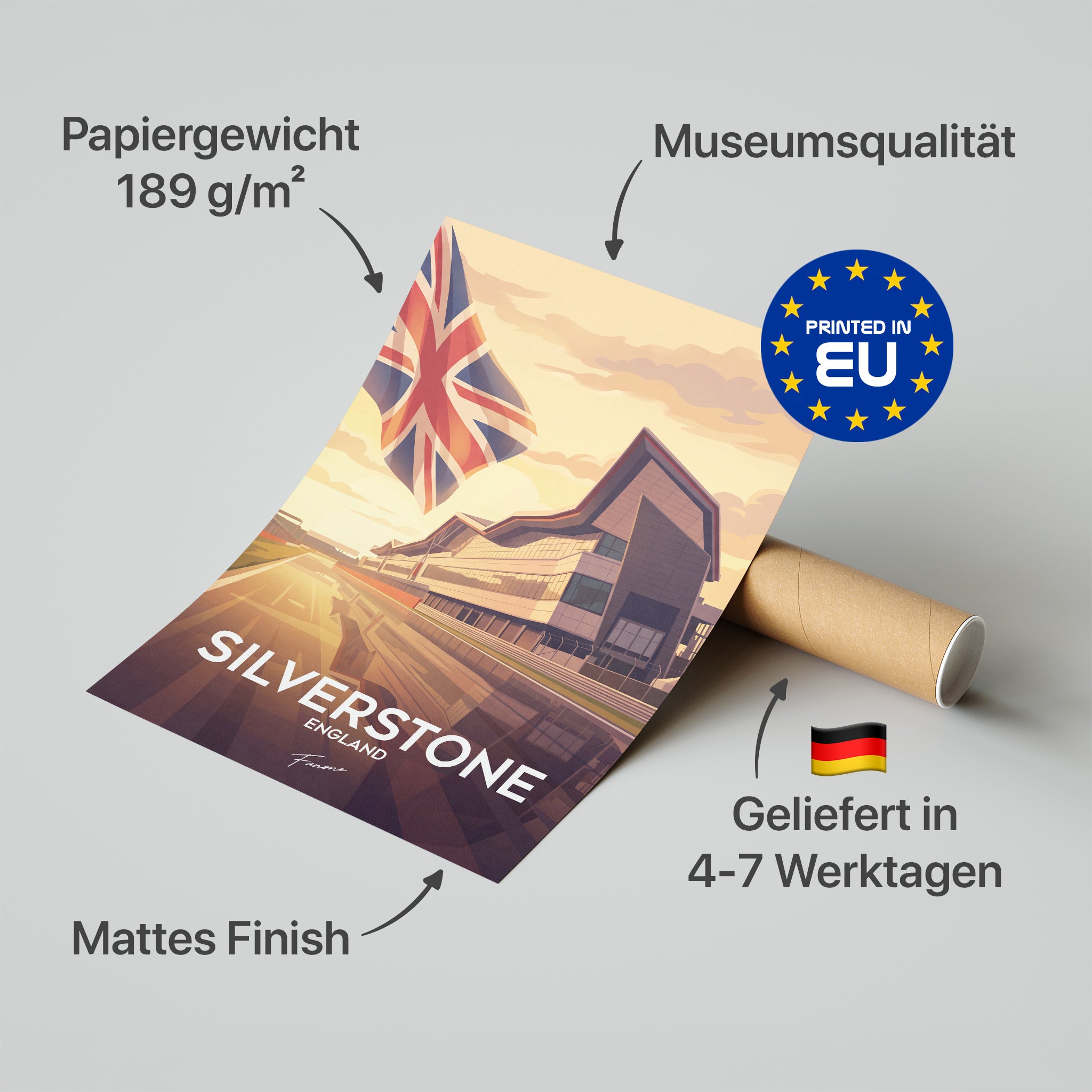 Silverstone Vintage Poster in Premium-Verpackung
