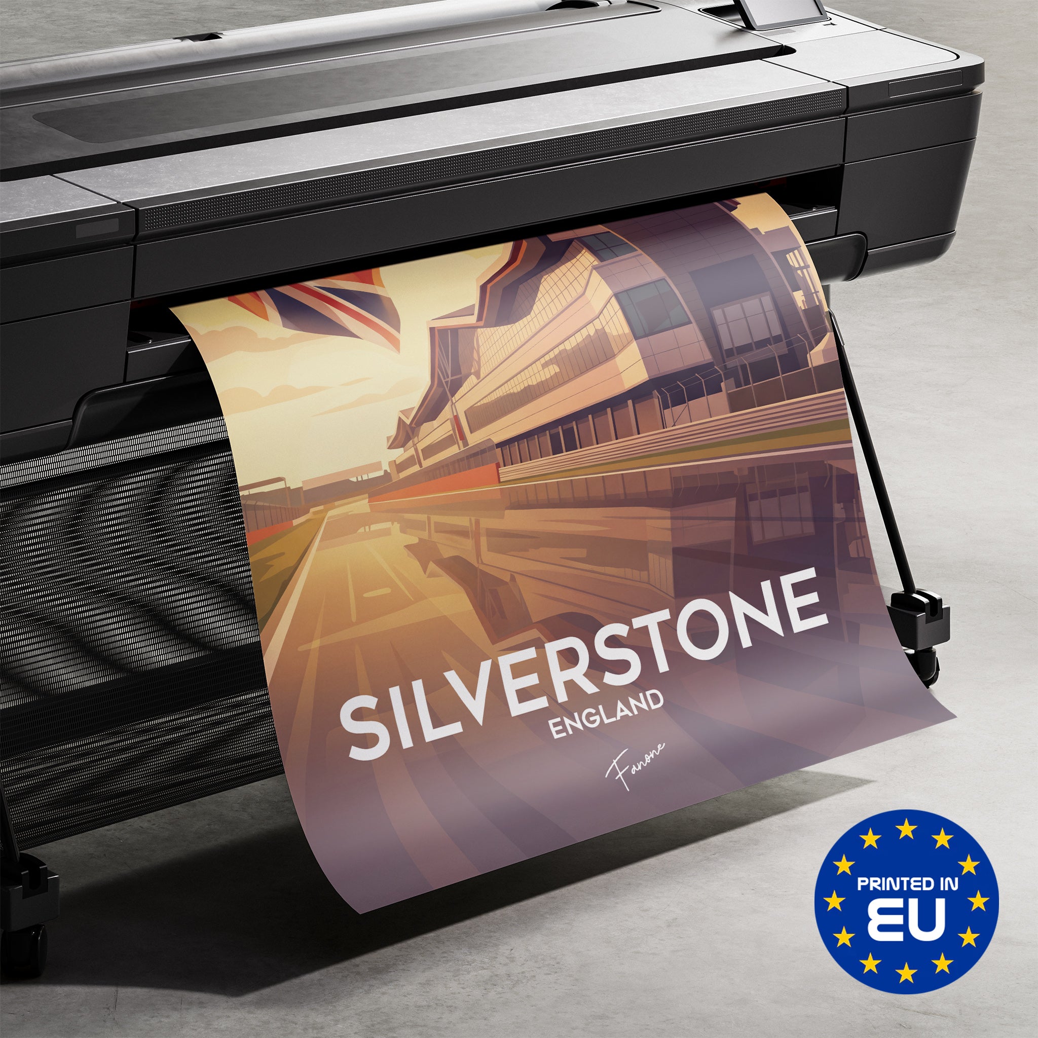 Premium-Druck Detailansicht – Silverstone Vintage Art Poster