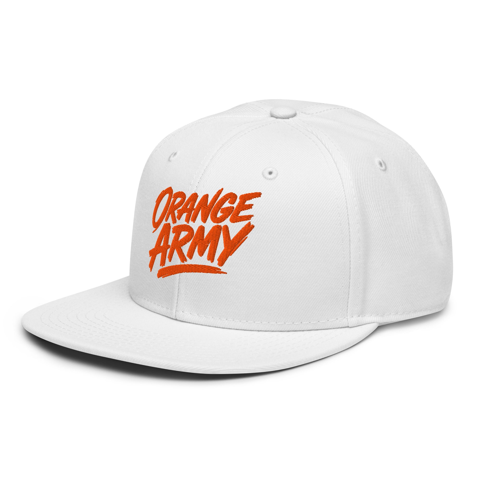 Orange Army Snapback weiß Seitenansicht