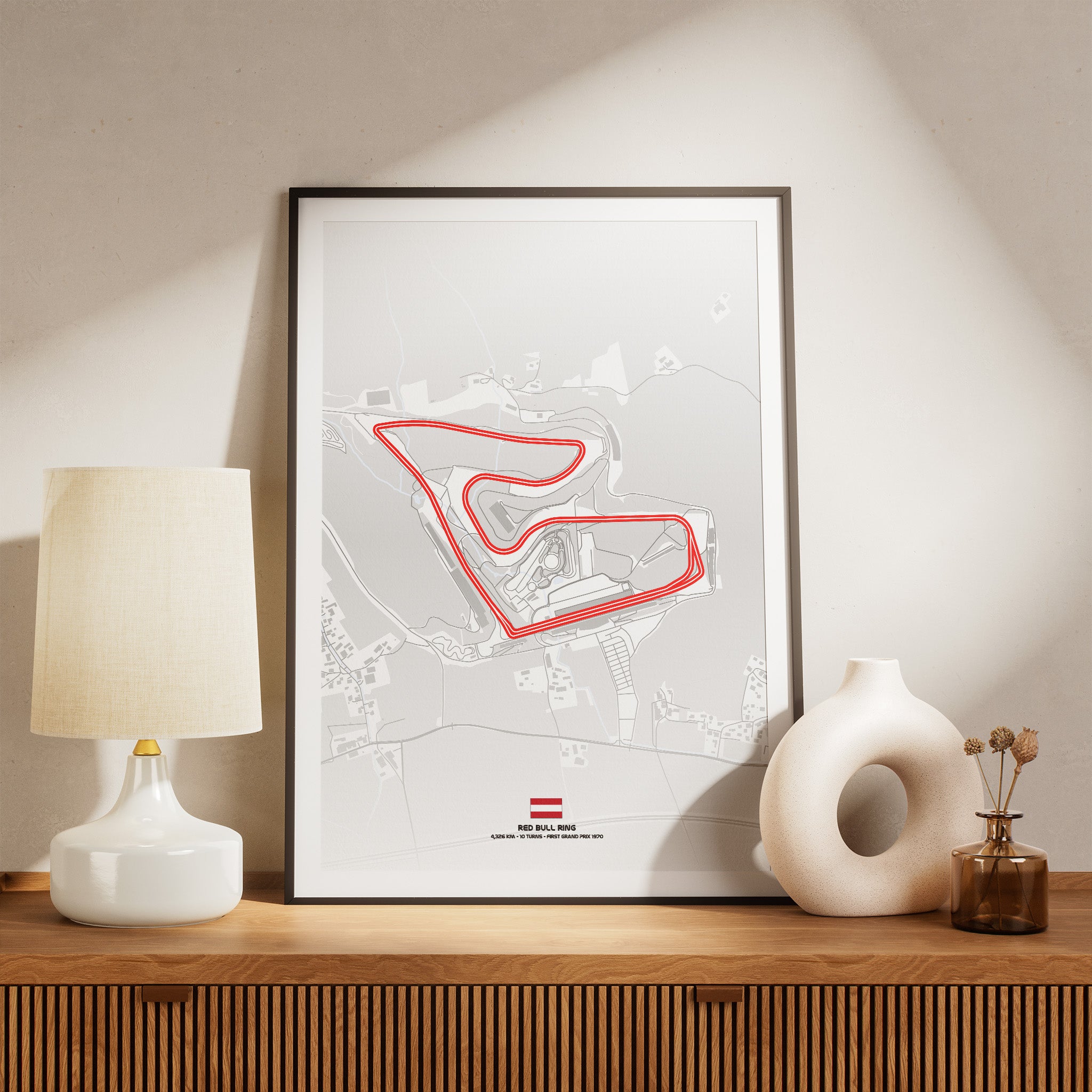 Red Bull Ring Light Edition Poster gerahmt im Wohnzimmer